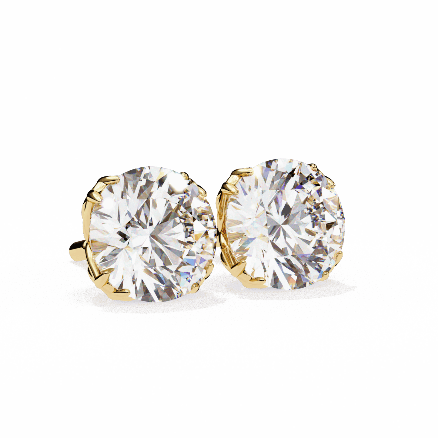 2.5 Carat Grace Round Solitaire Earrings in Moissanite | House of Estara