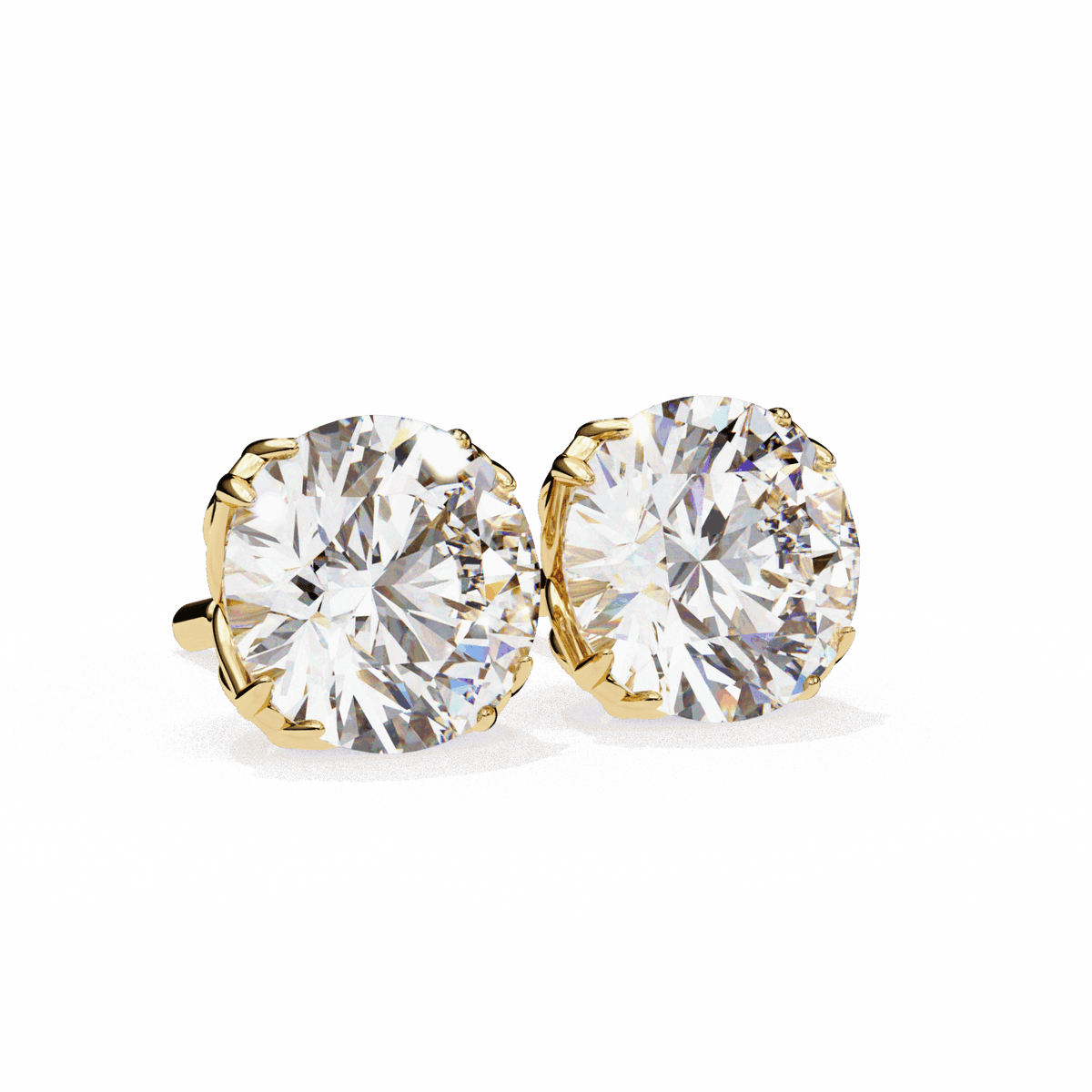 2.5 Carat Grace Round Solitaire Earrings in Moissanite | House of Estara