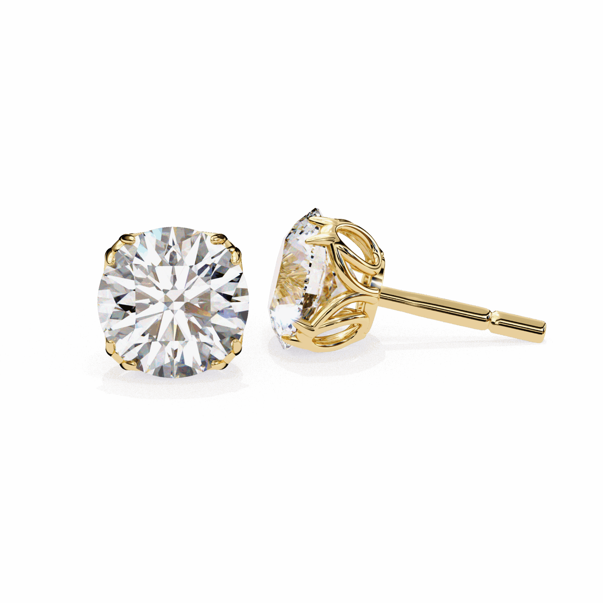 2.5 Carat Grace Round Solitaire Earrings in Moissanite | House of Estara