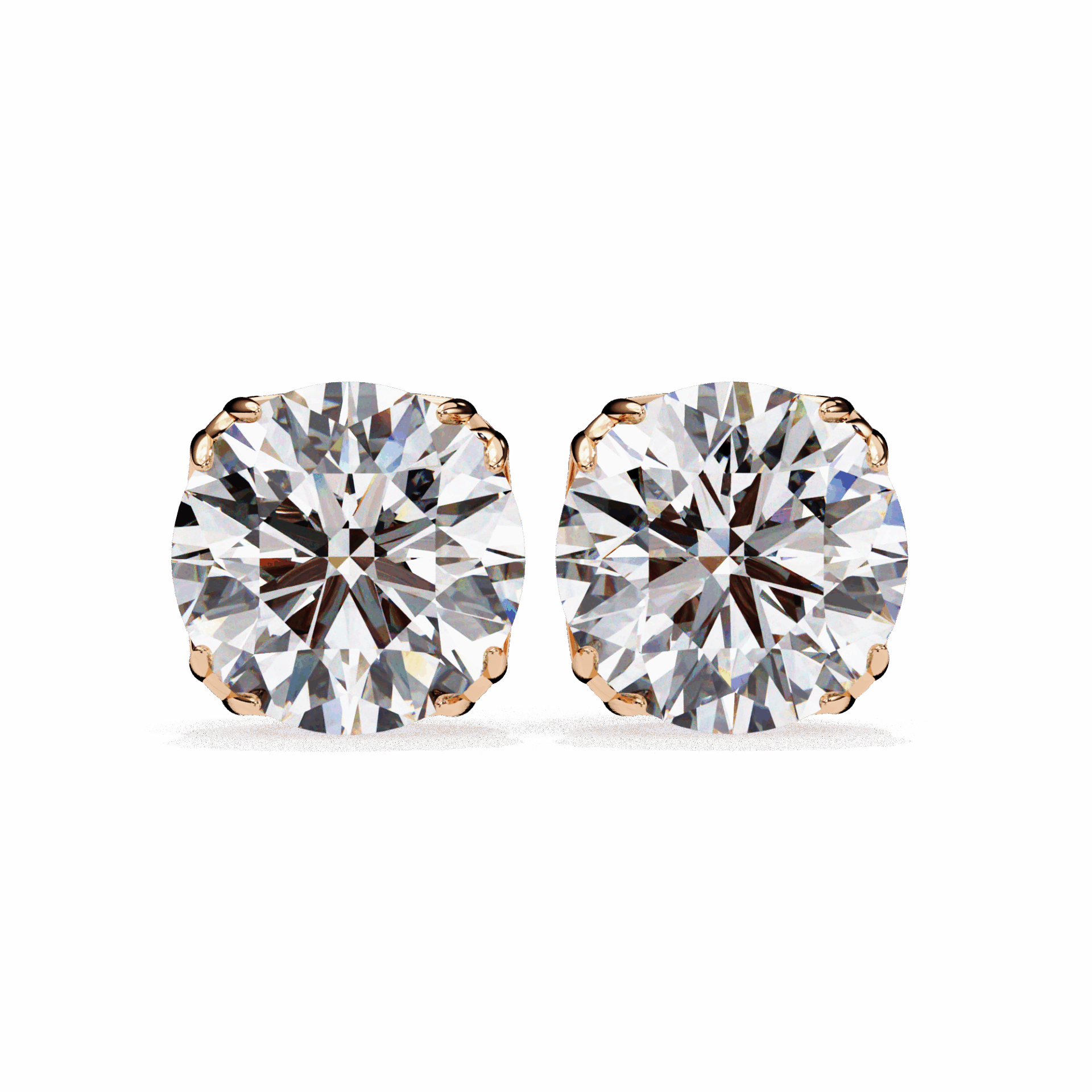2.5 Carat Grace Round Solitaire Earrings in Moissanite | House of Estara