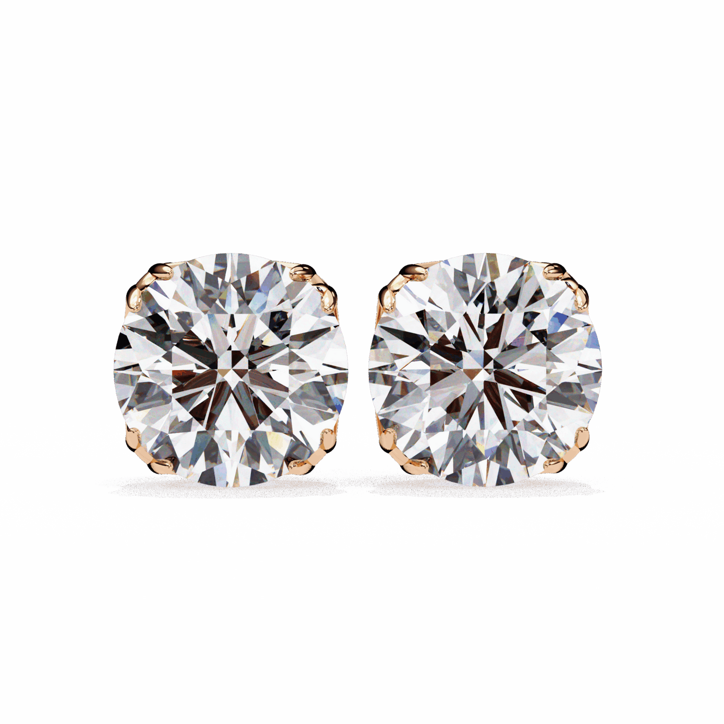 2.5 Carat Grace Round Solitaire Earrings in Moissanite | House of Estara