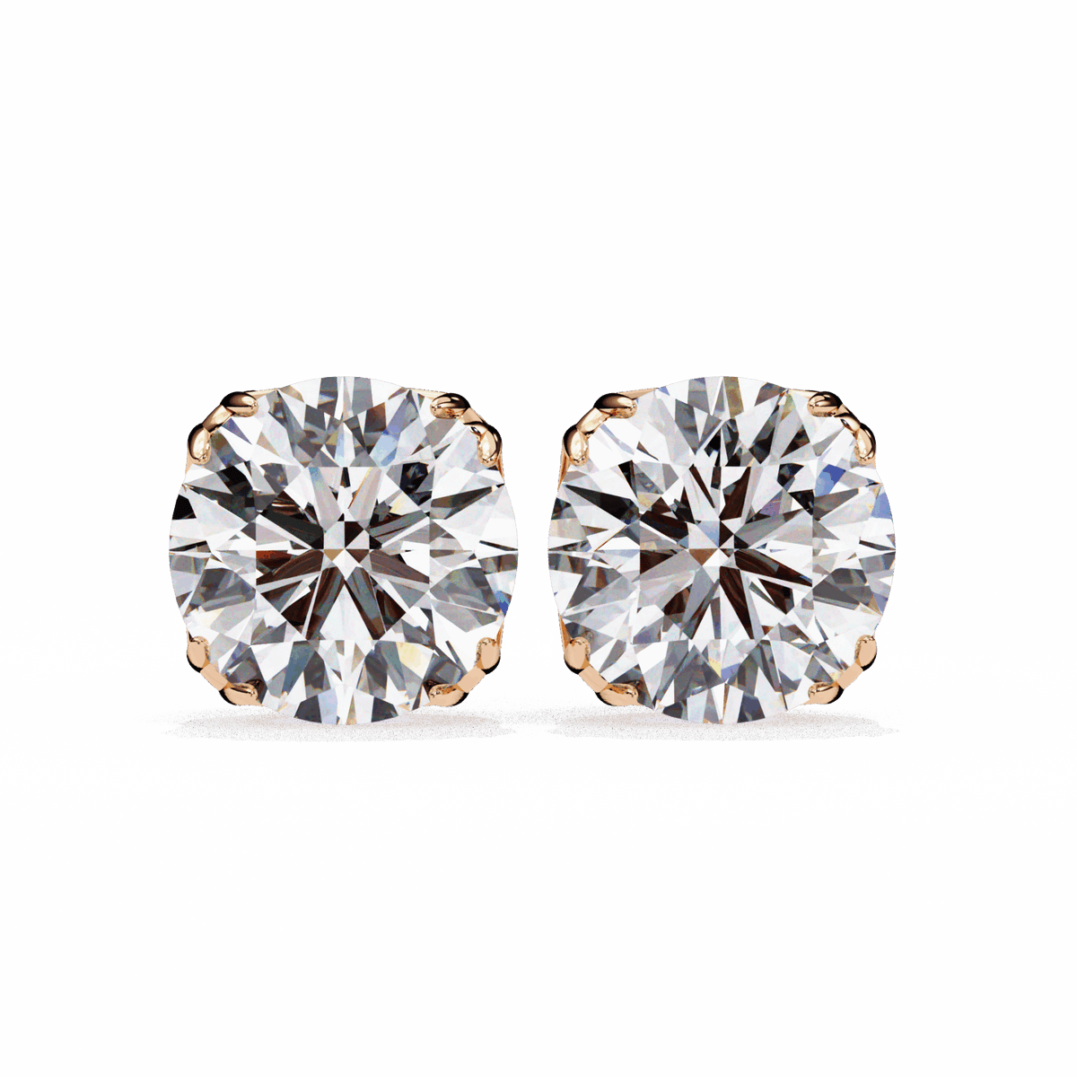 2.5 Carat Grace Round Solitaire Earrings in Moissanite | House of Estara