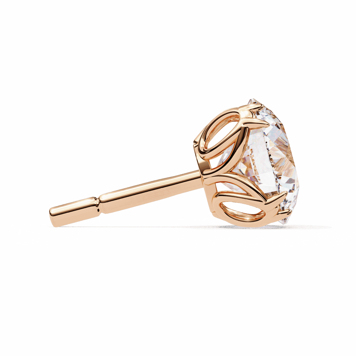 2.5 Carat Grace Round Solitaire Earrings in Moissanite | House of Estara