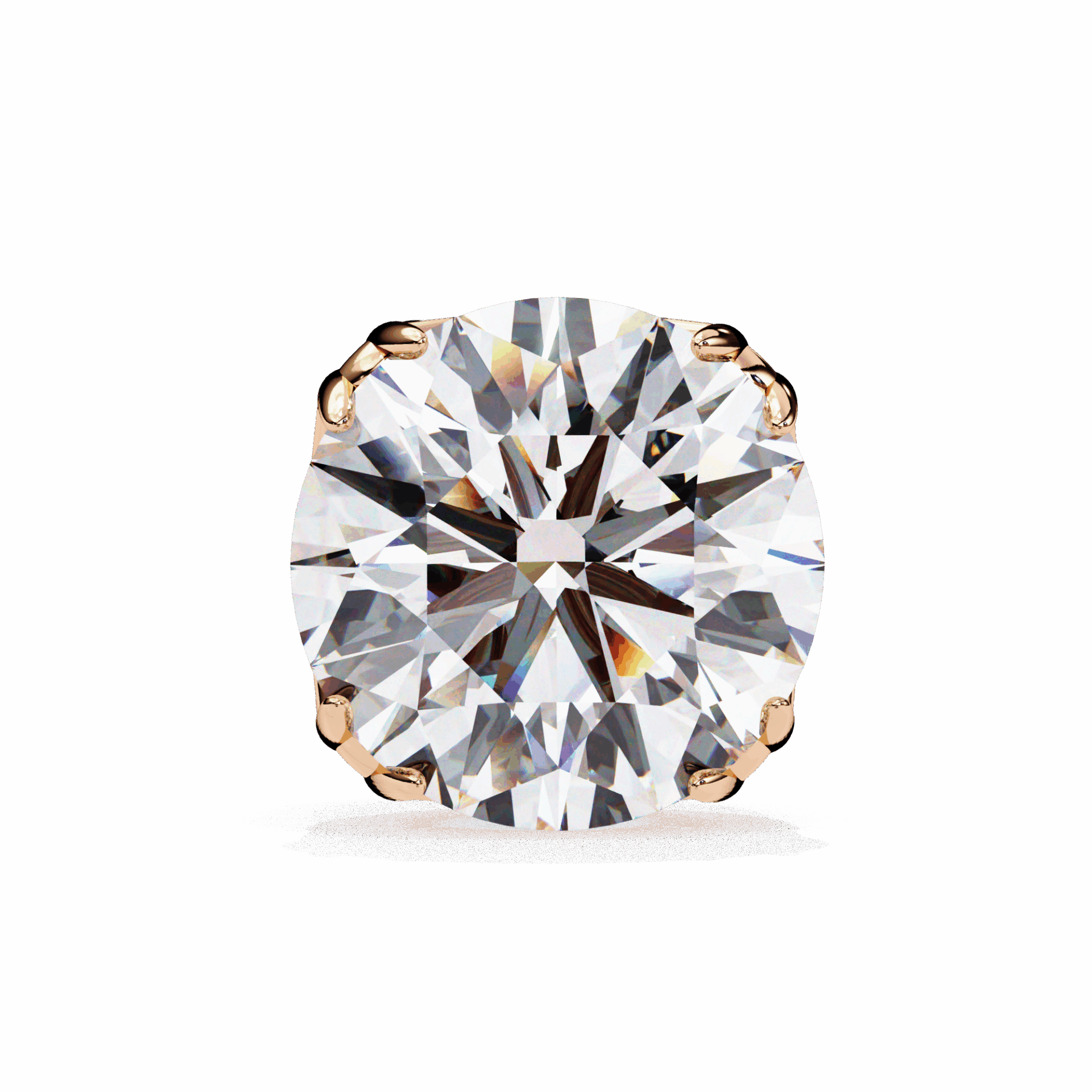 2.5 Carat Grace Round Solitaire Earrings in Moissanite | House of Estara