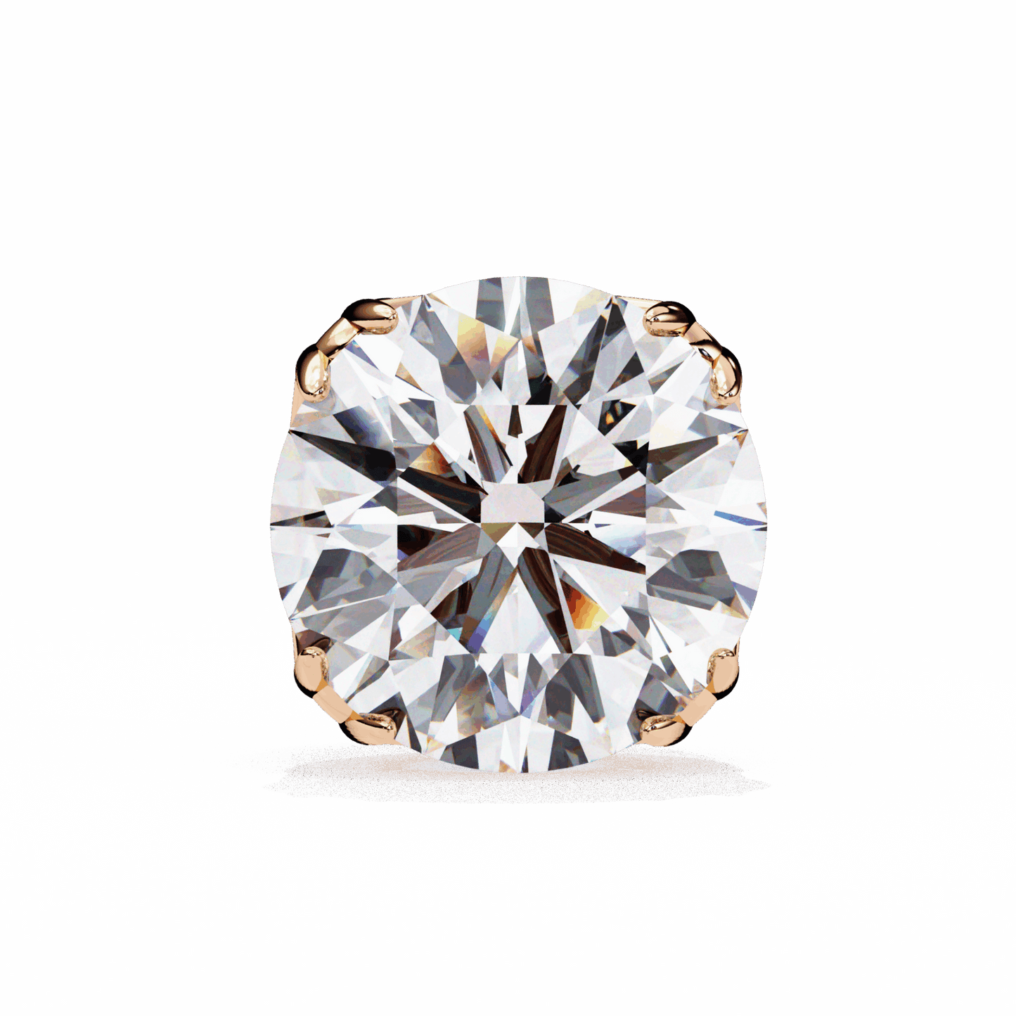 2.5 Carat Grace Round Solitaire Earrings in Moissanite | House of Estara