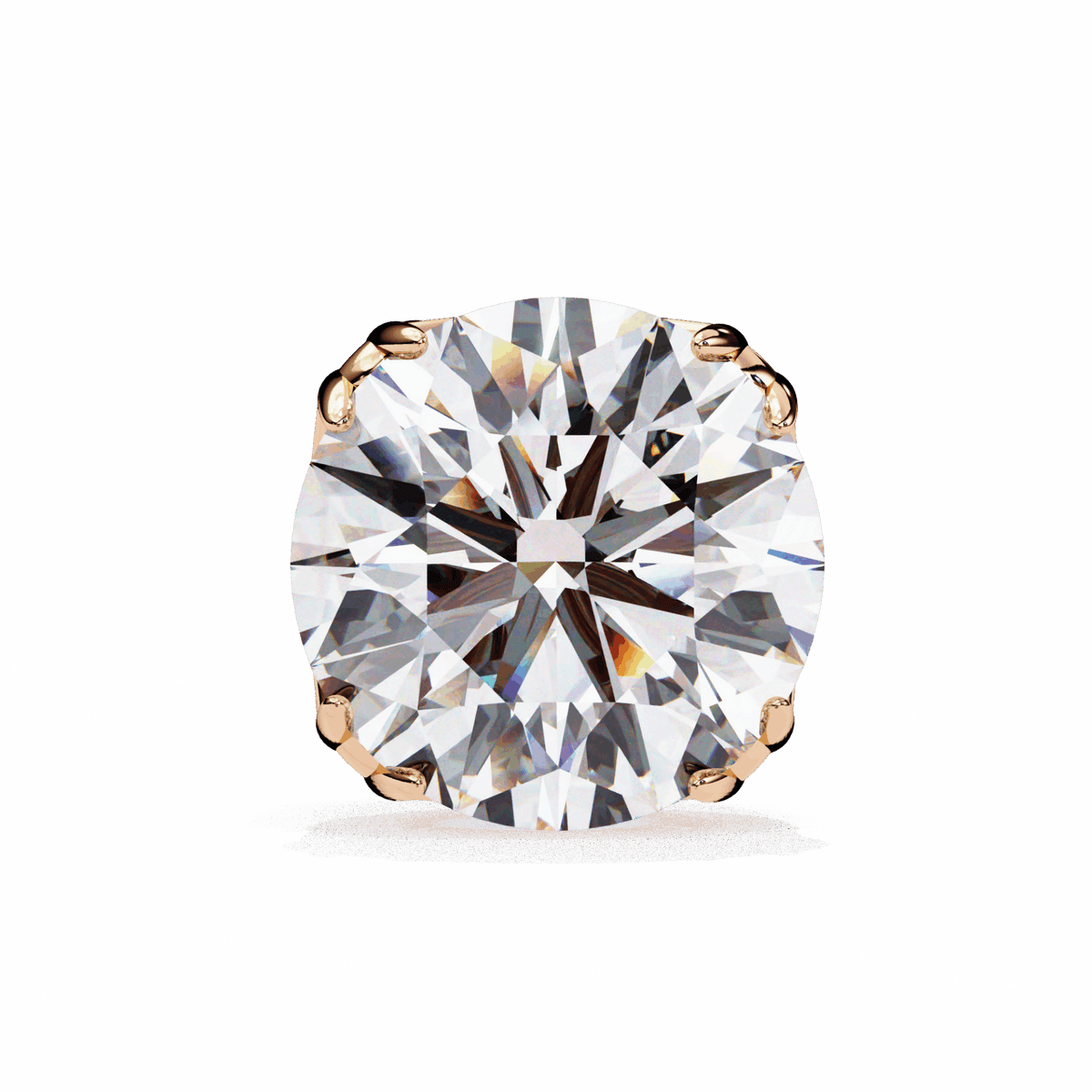 2.5 Carat Grace Round Solitaire Earrings in Moissanite | House of Estara