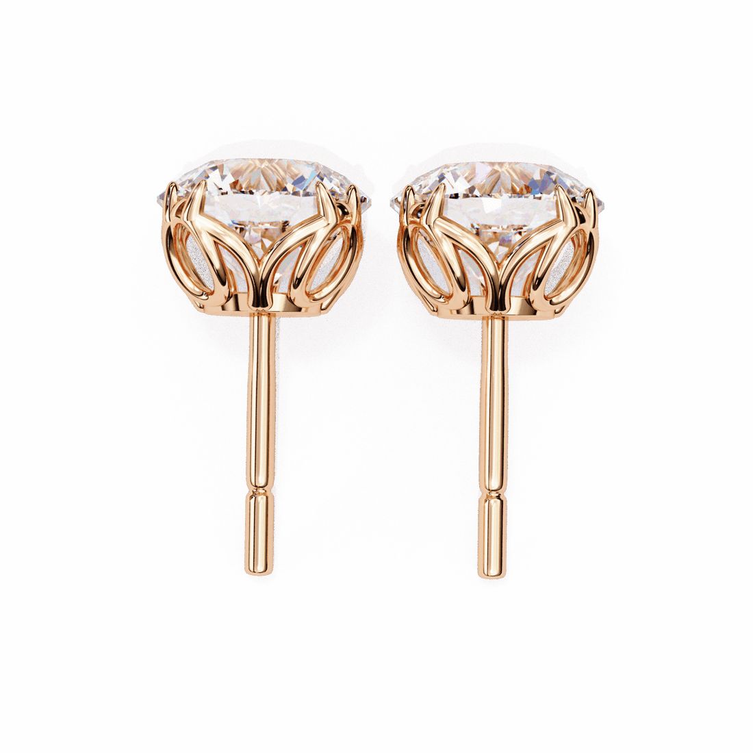2.5 Carat Grace Round Solitaire Earrings in Moissanite | House of Estara