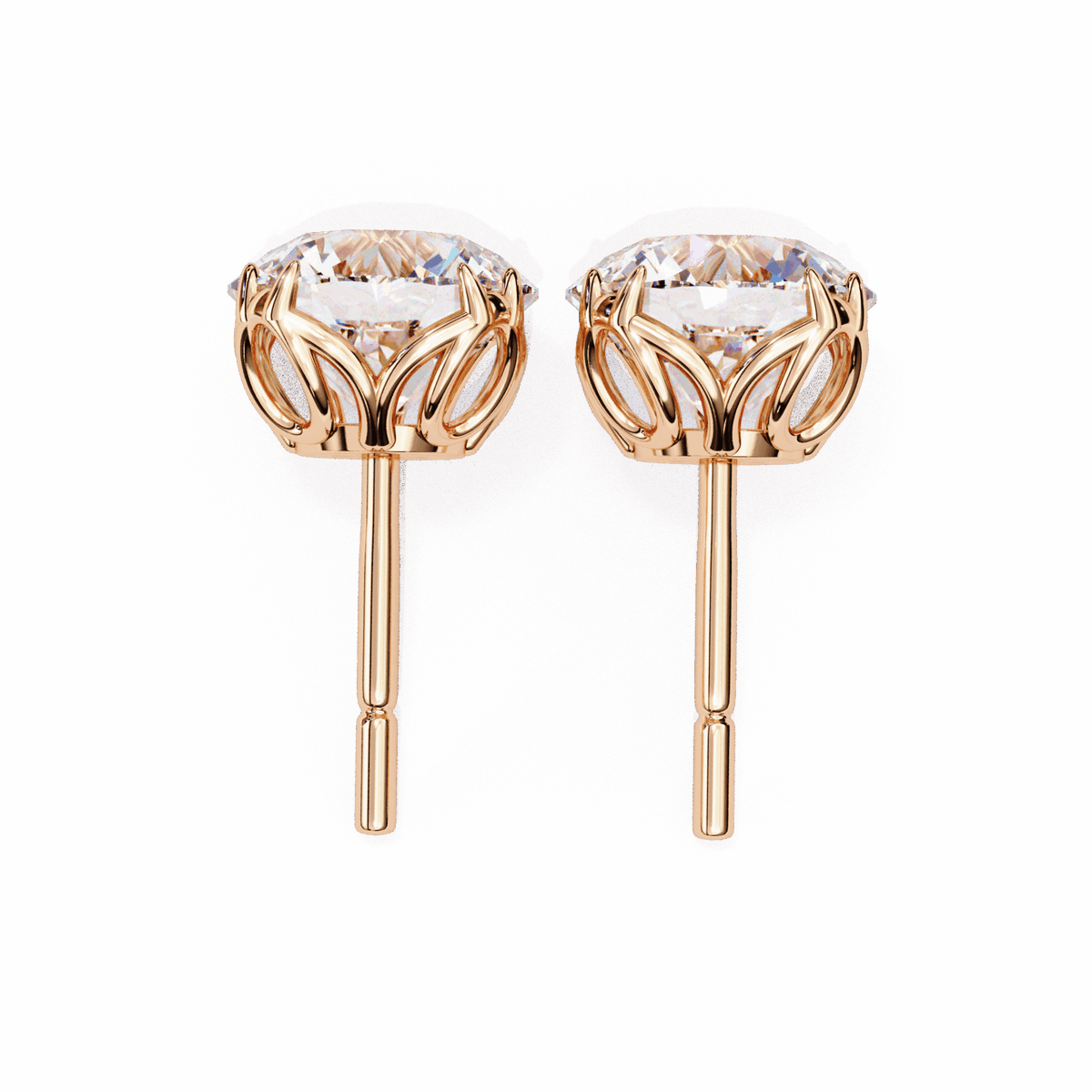 2.5 Carat Grace Round Solitaire Earrings in Moissanite | House of Estara