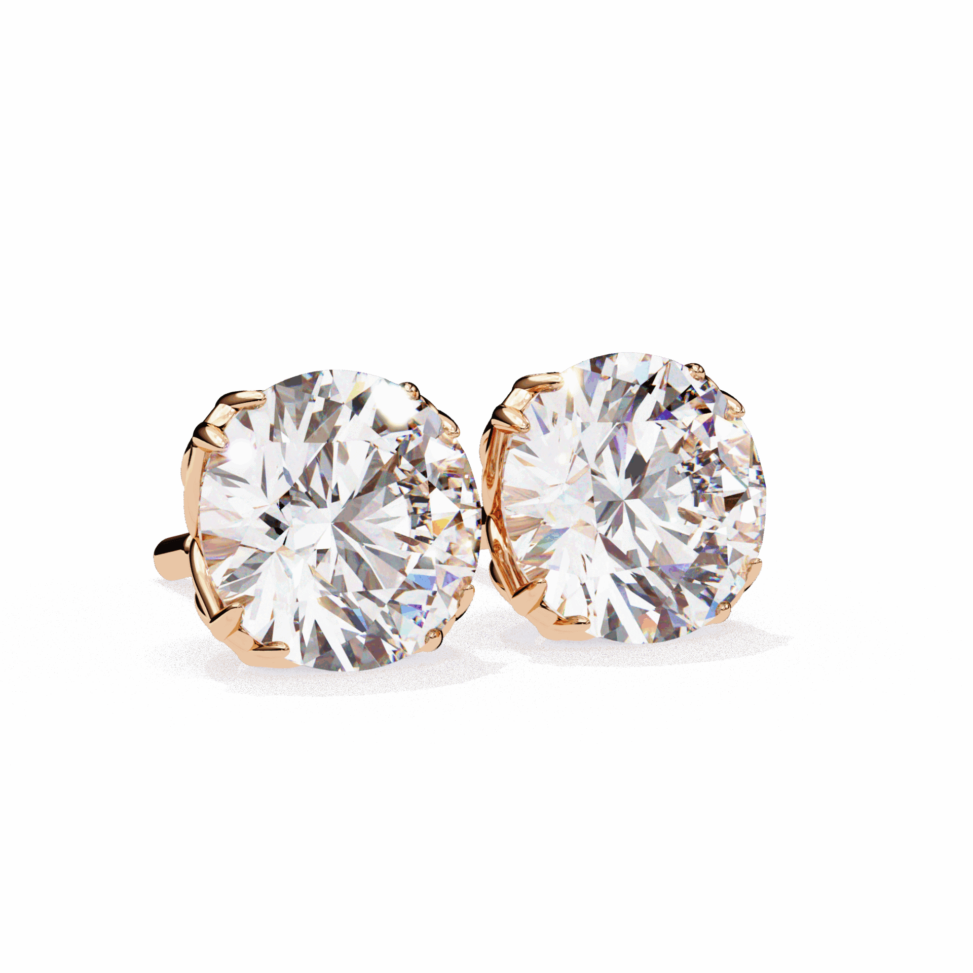 2.5 Carat Grace Round Solitaire Earrings in Moissanite | House of Estara