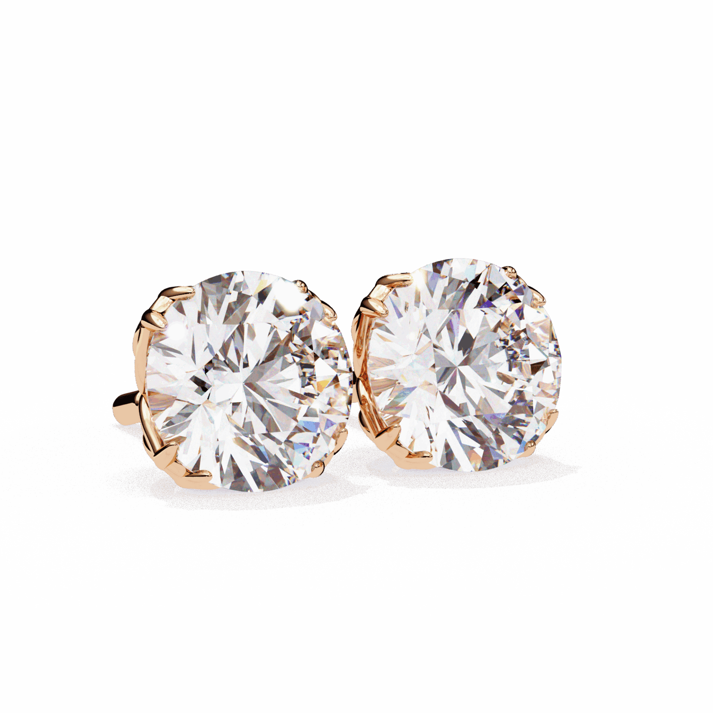 2.5 Carat Grace Round Solitaire Earrings in Moissanite | House of Estara