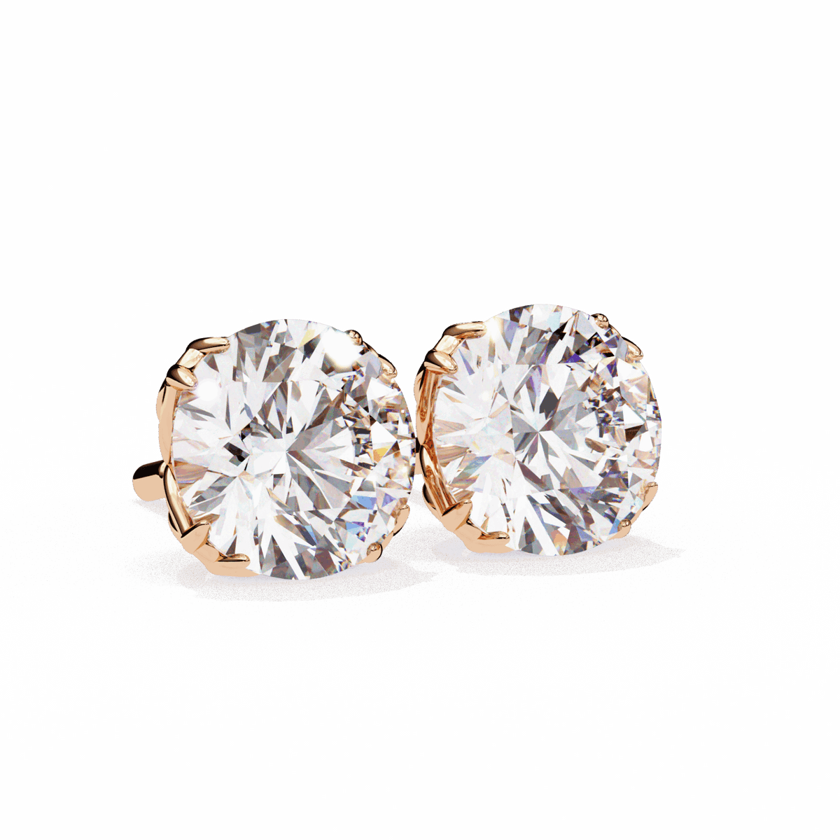 2.5 Carat Grace Round Solitaire Earrings in Moissanite | House of Estara