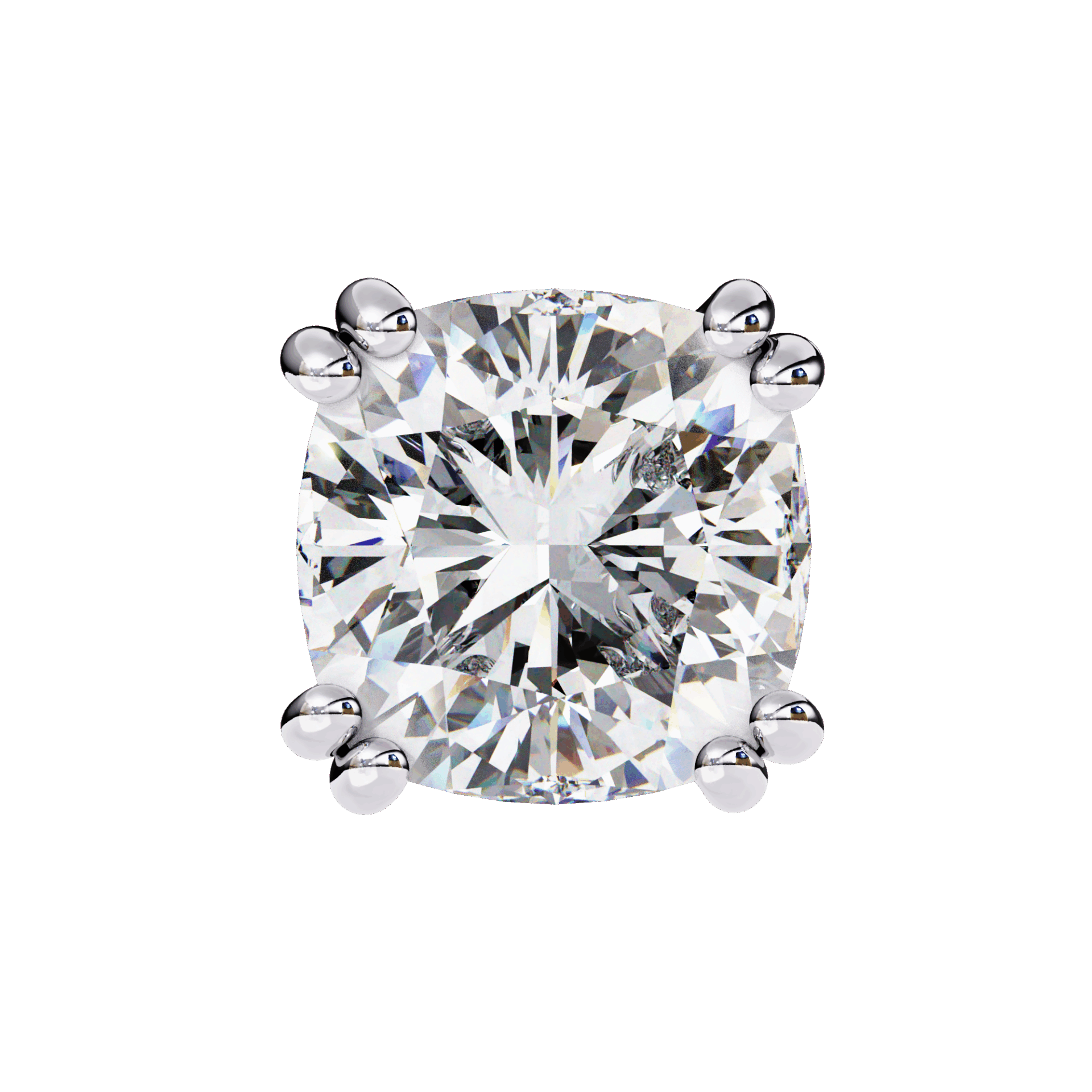 2.25 Carat Refined Cushion Solitaire Earrings in Moissanite | House of Estara
