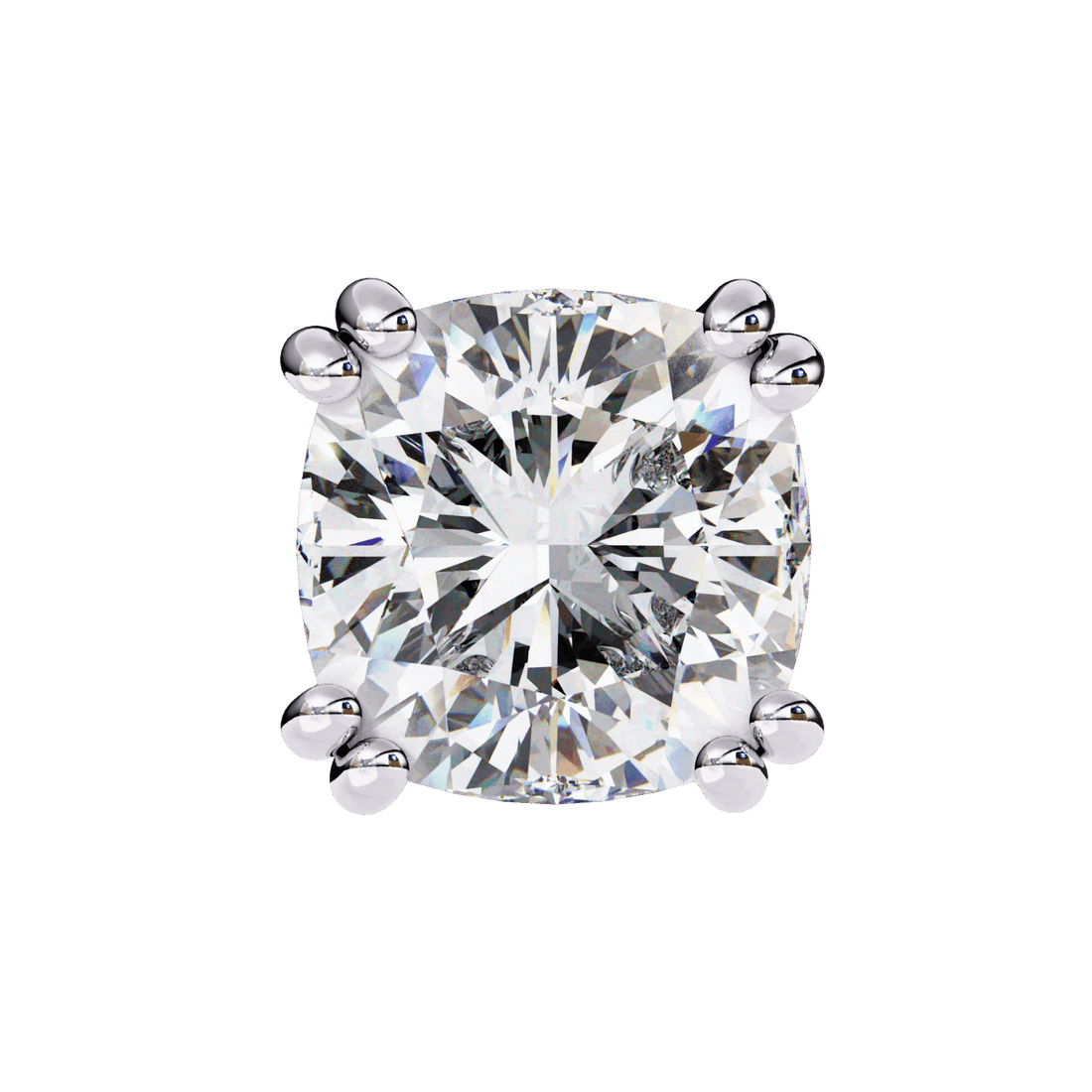 2.25 Carat Refined Cushion Solitaire Earrings in Moissanite | House of Estara