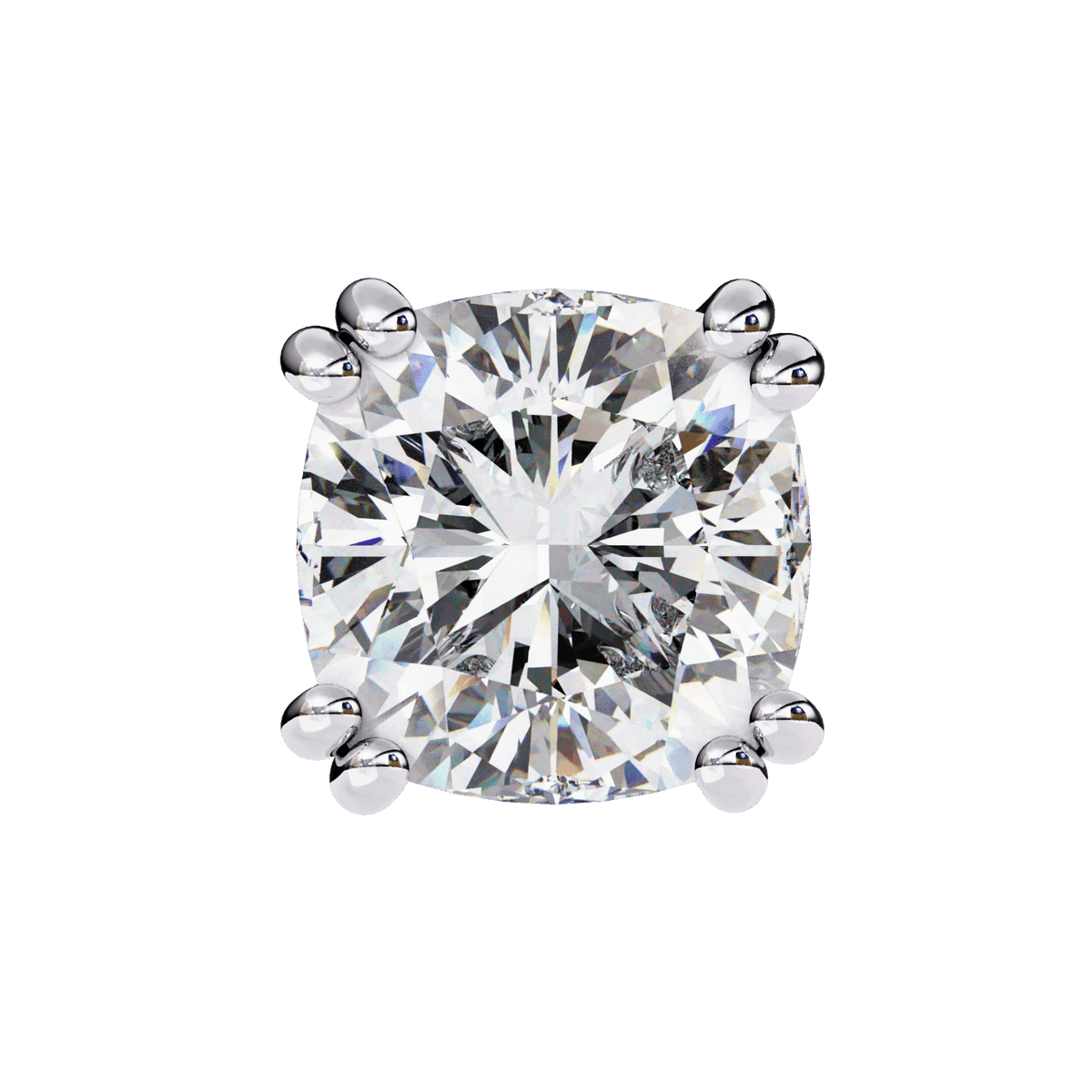 2.25 Carat Refined Cushion Solitaire Earrings in Moissanite | House of Estara