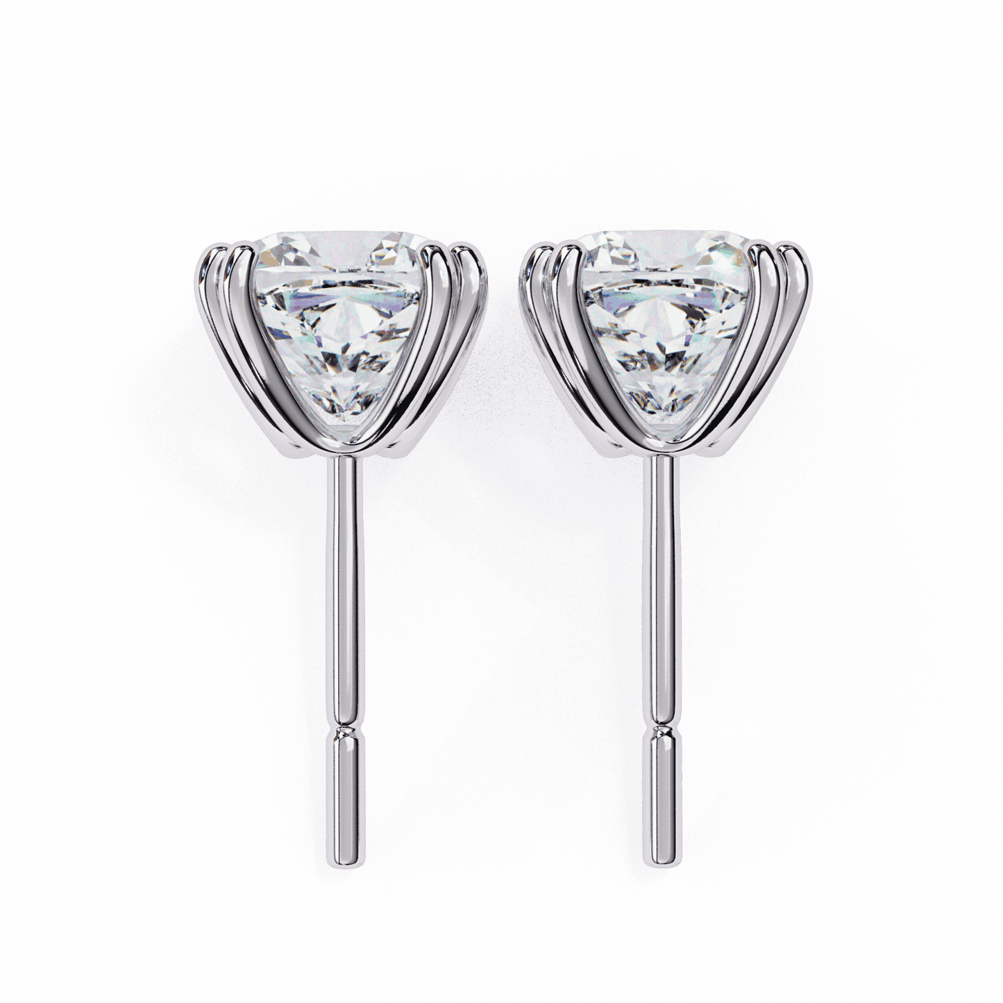 2.25 Carat Refined Cushion Solitaire Earrings in Moissanite | House of Estara