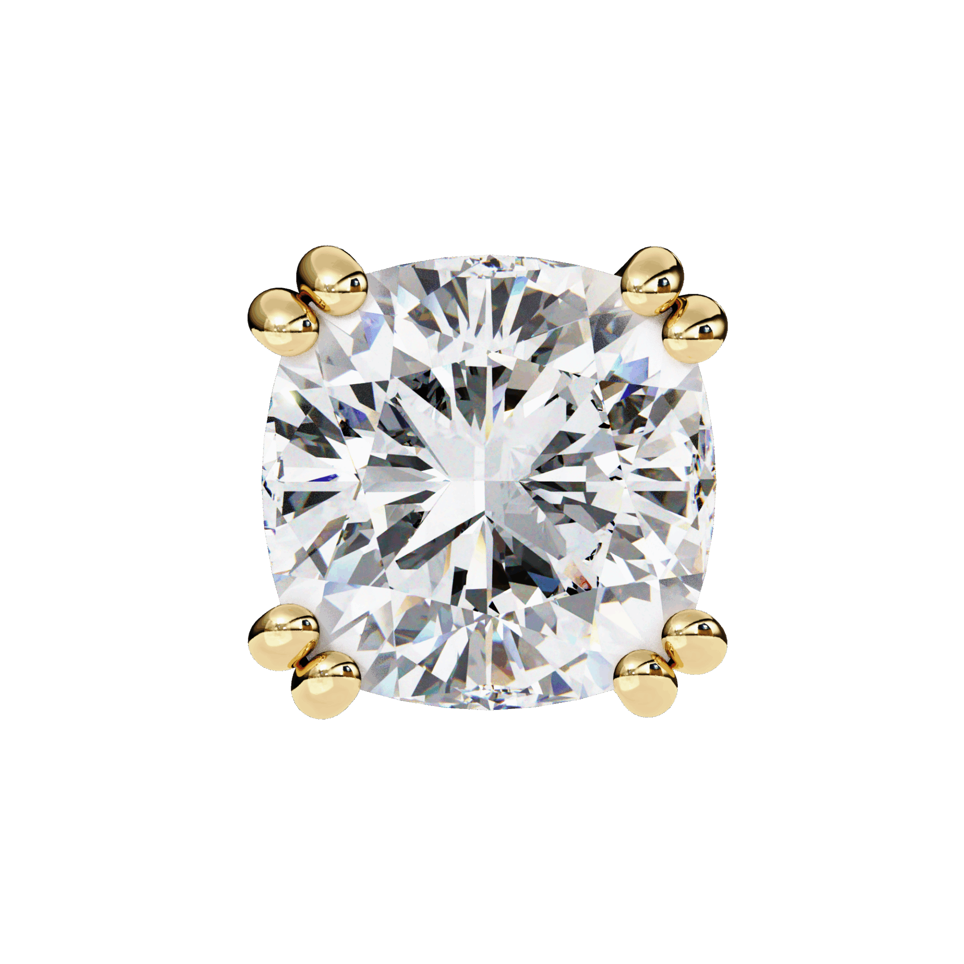 2.25 Carat Refined Cushion Solitaire Earrings in Moissanite | House of Estara