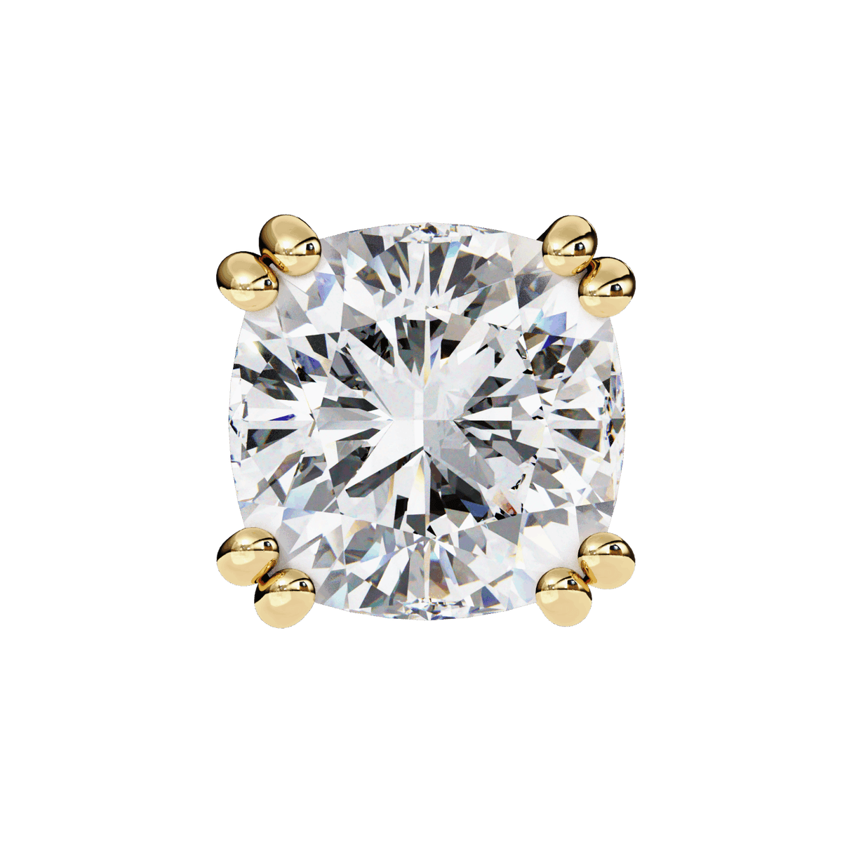 2.25 Carat Refined Cushion Solitaire Earrings in Moissanite | House of Estara