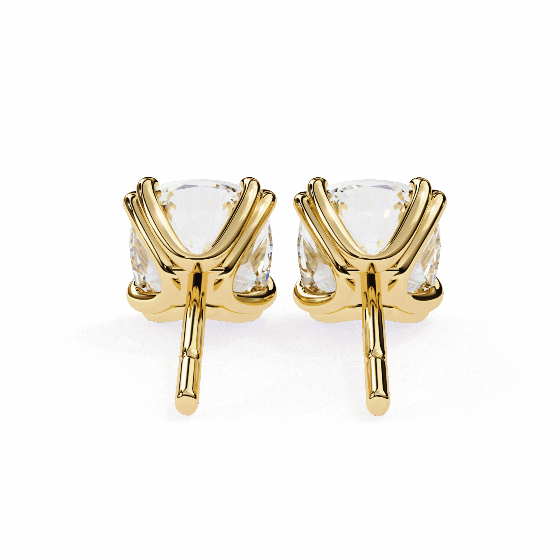 2.25 Carat Refined Cushion Solitaire Earrings in Moissanite | House of Estara