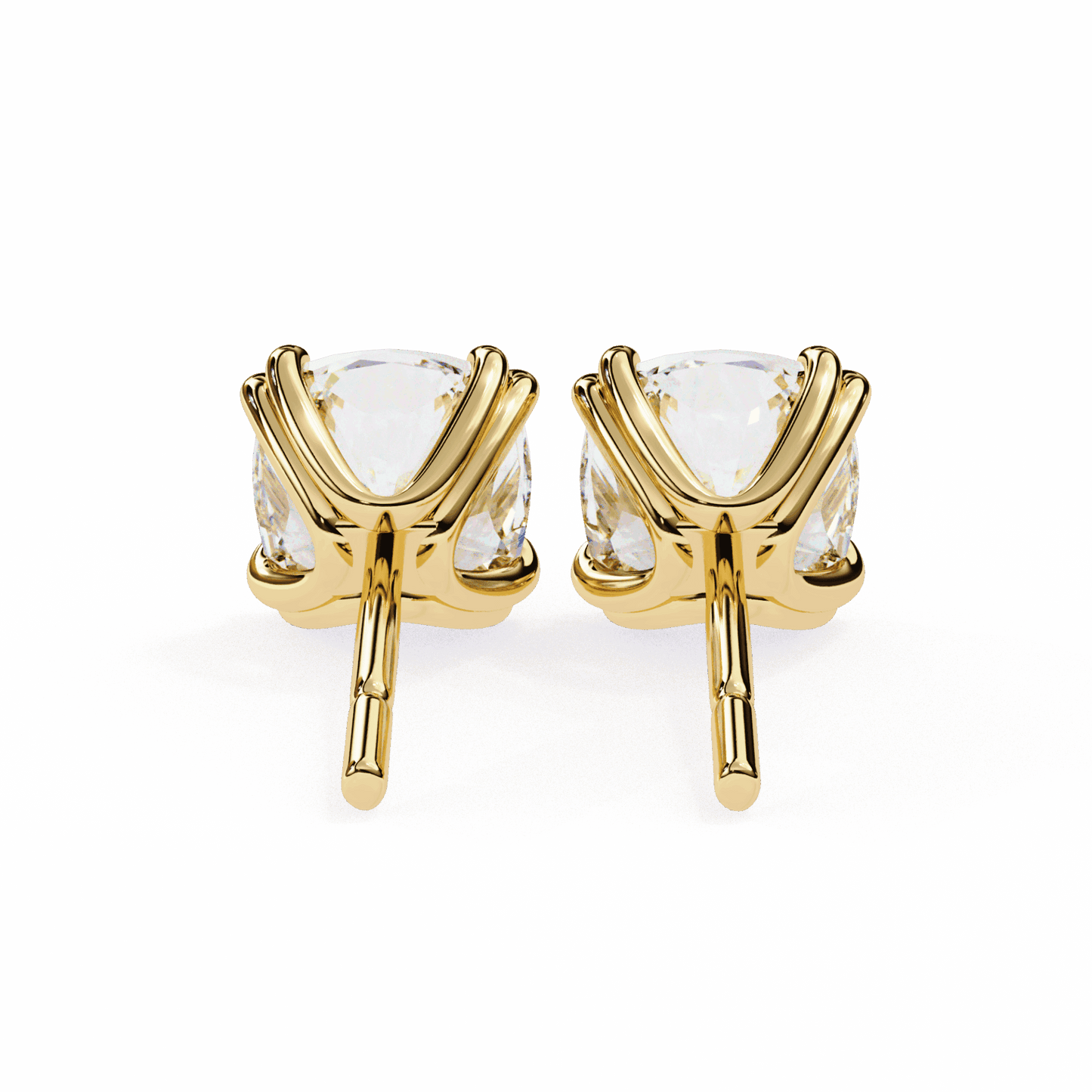 2.25 Carat Refined Cushion Solitaire Earrings in Moissanite | House of Estara