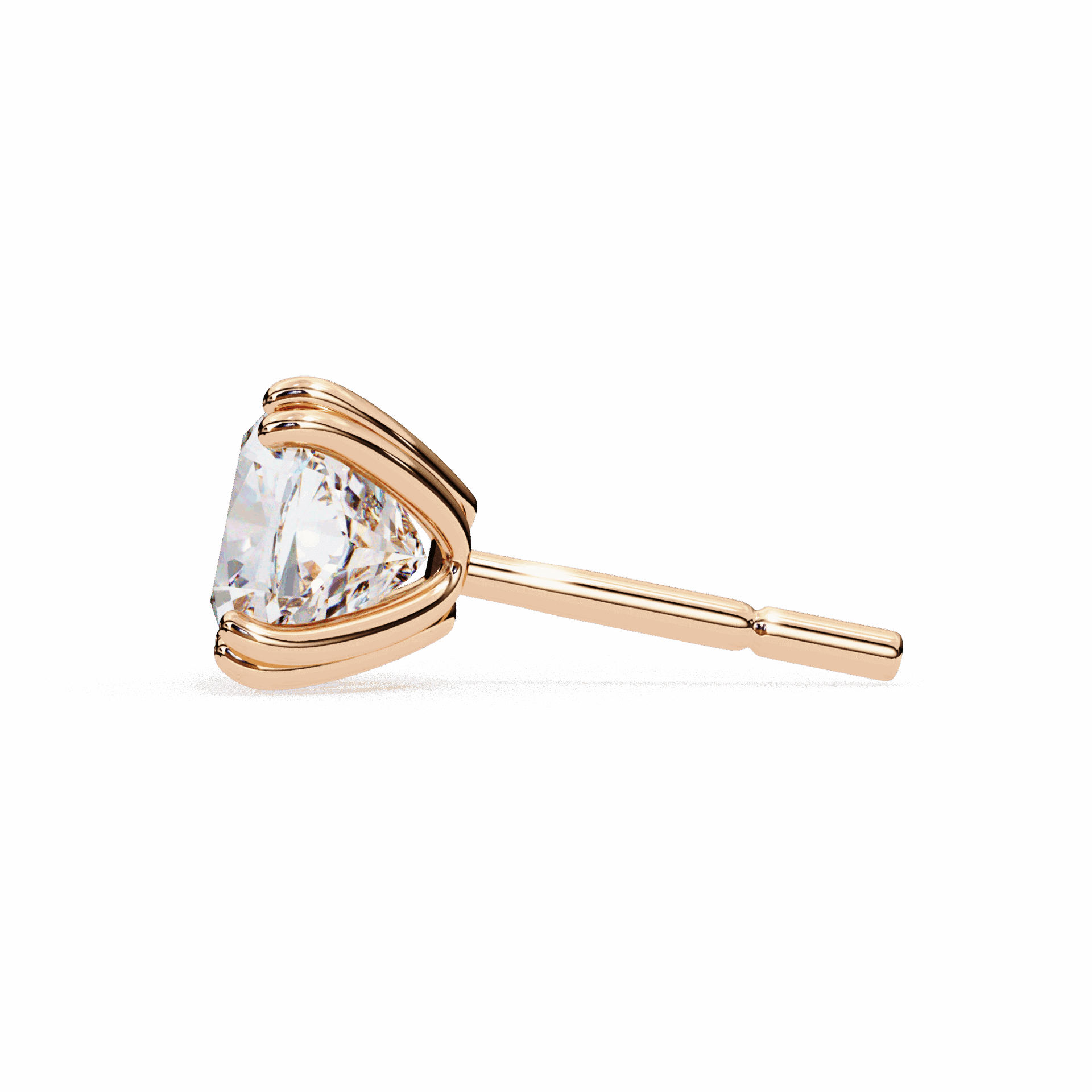 2.25 Carat Refined Cushion Solitaire Earrings in Moissanite | House of Estara
