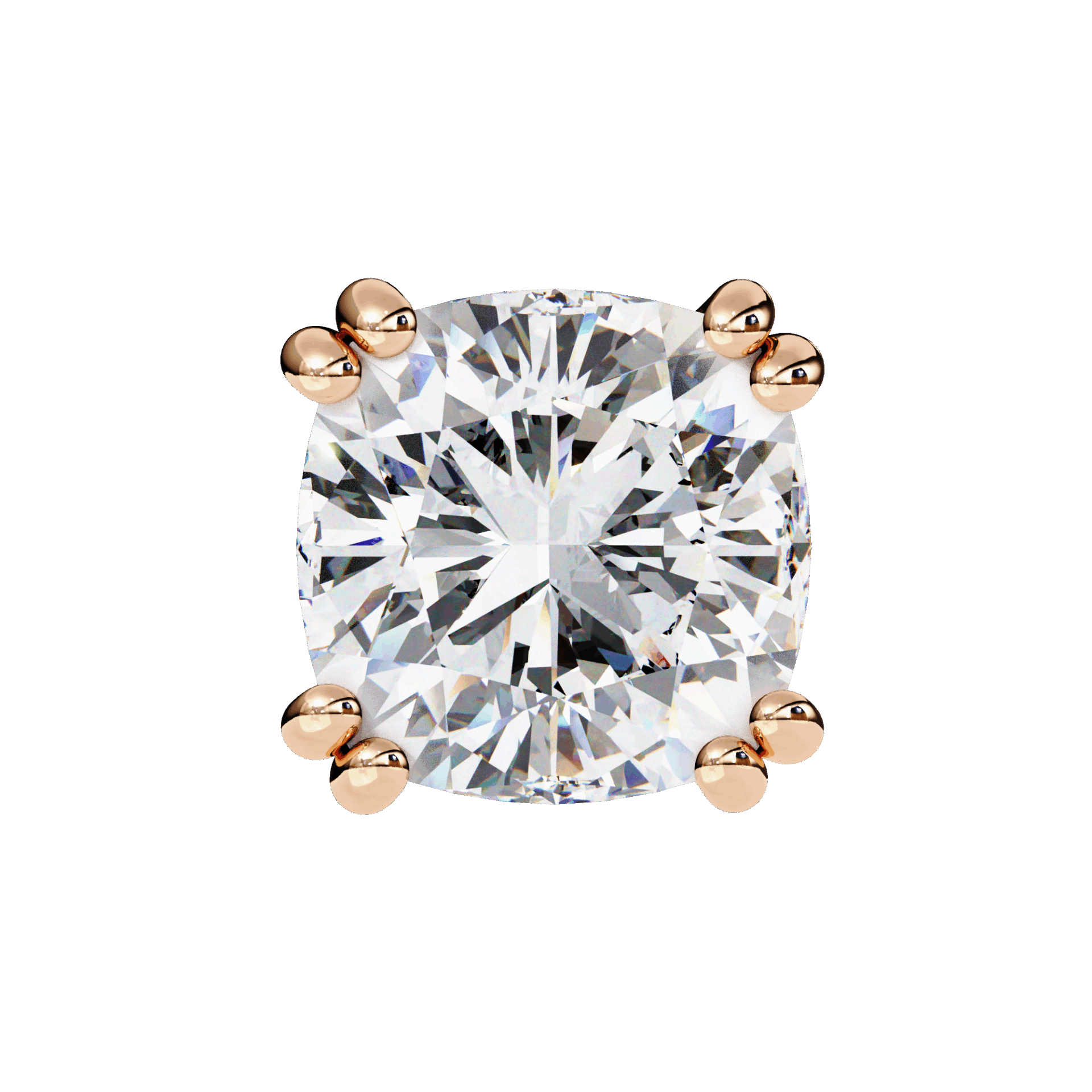 2.25 Carat Refined Cushion Solitaire Earrings in Moissanite | House of Estara