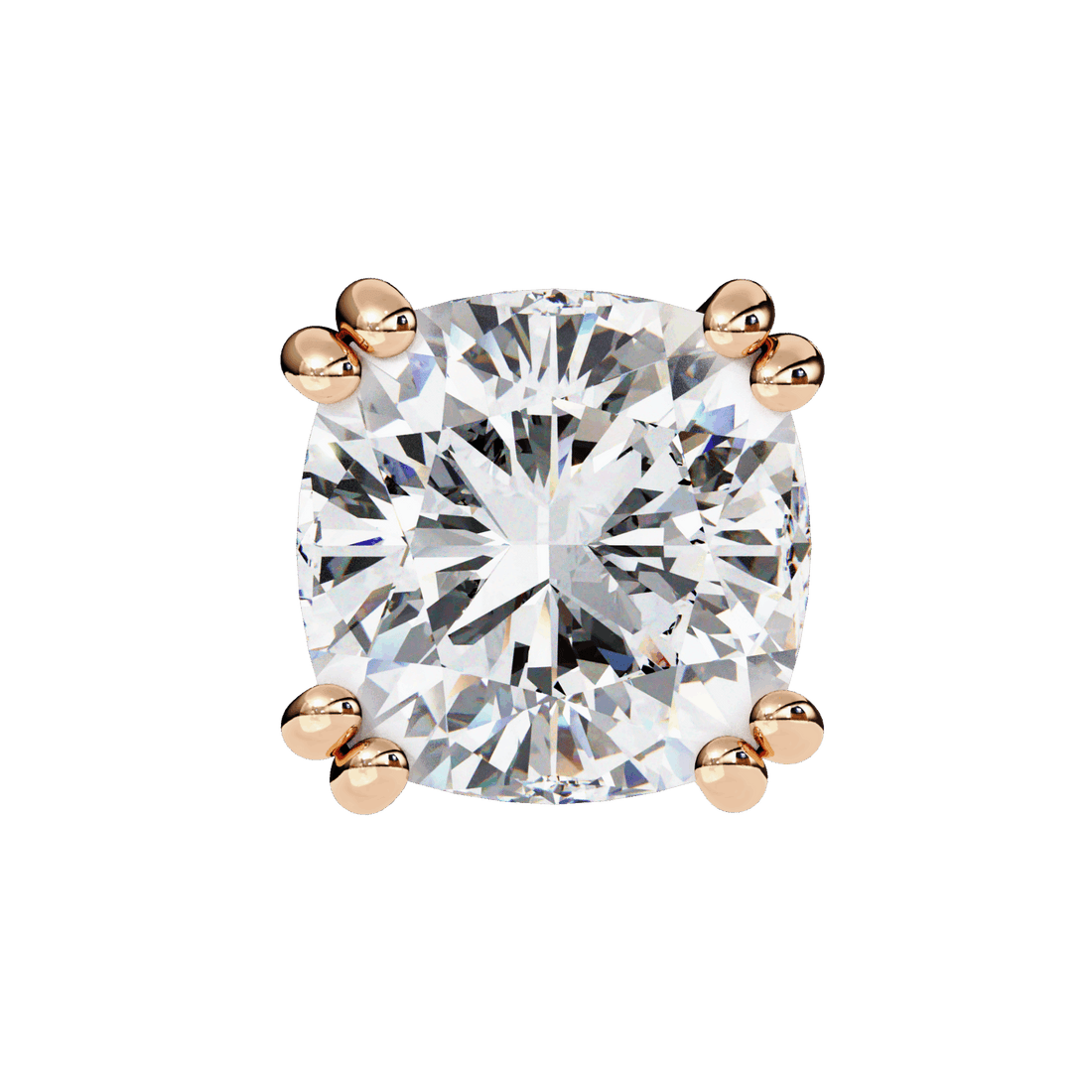 2.25 Carat Refined Cushion Solitaire Earrings in Moissanite | House of Estara