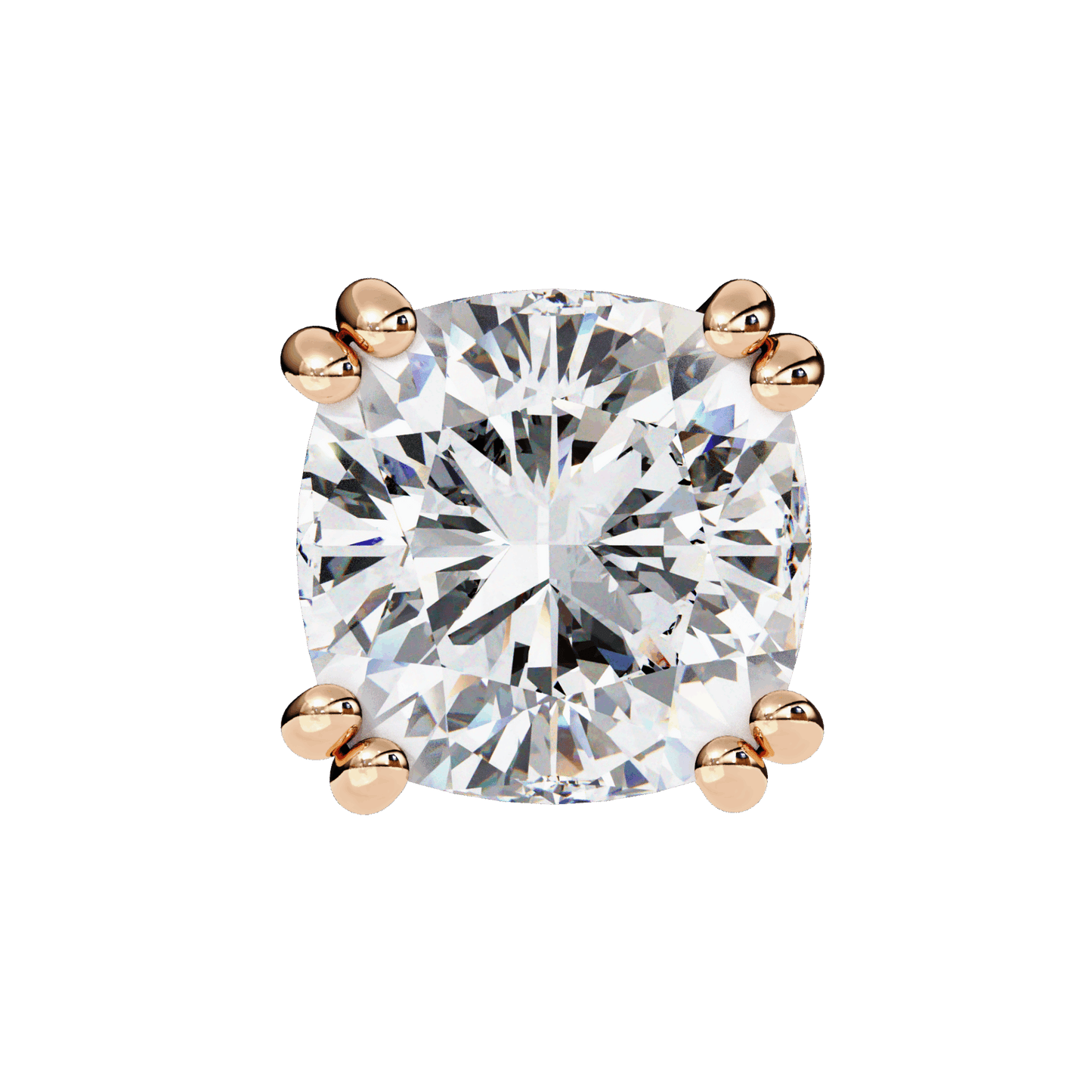 2.25 Carat Refined Cushion Solitaire Earrings in Moissanite | House of Estara