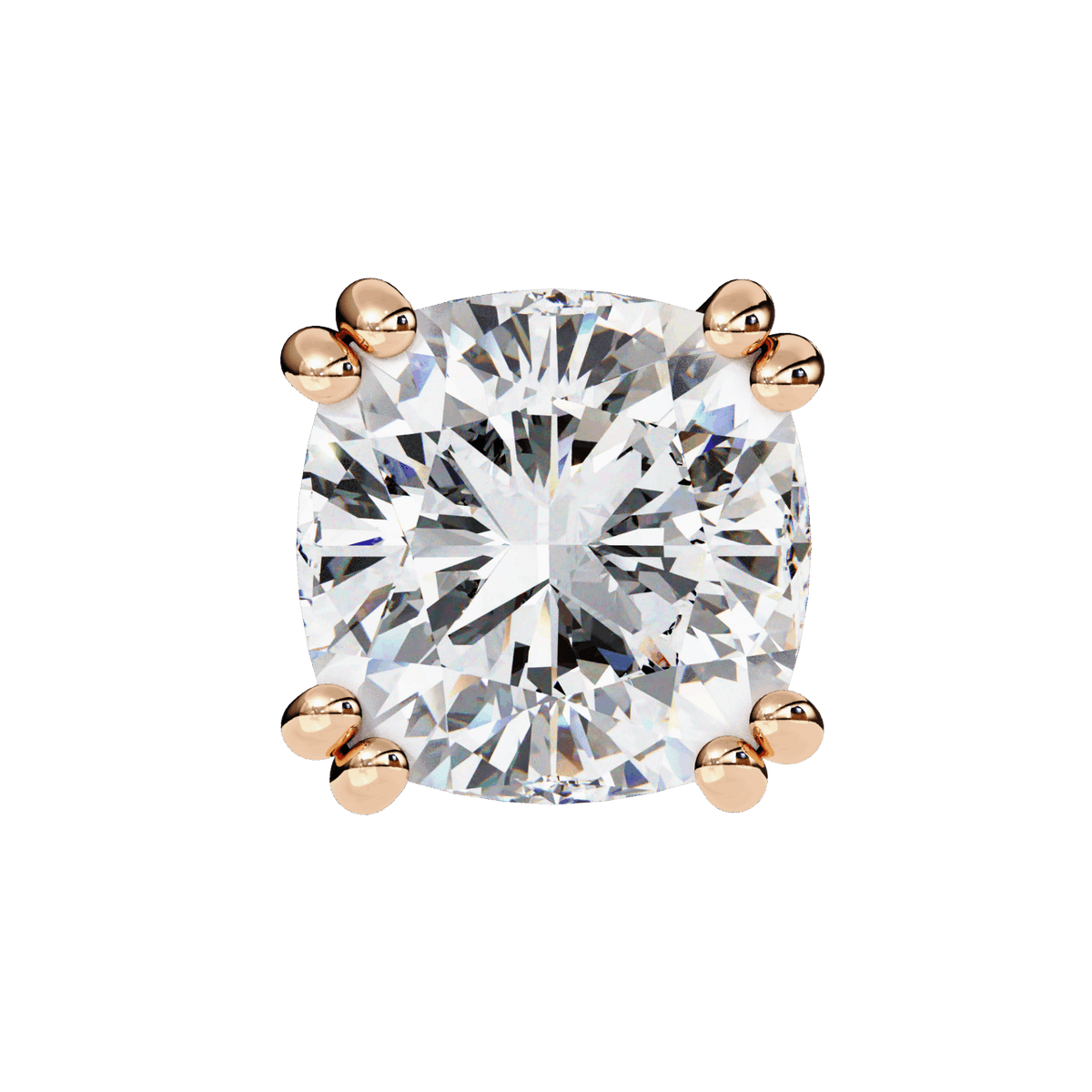 2.25 Carat Refined Cushion Solitaire Earrings in Moissanite | House of Estara