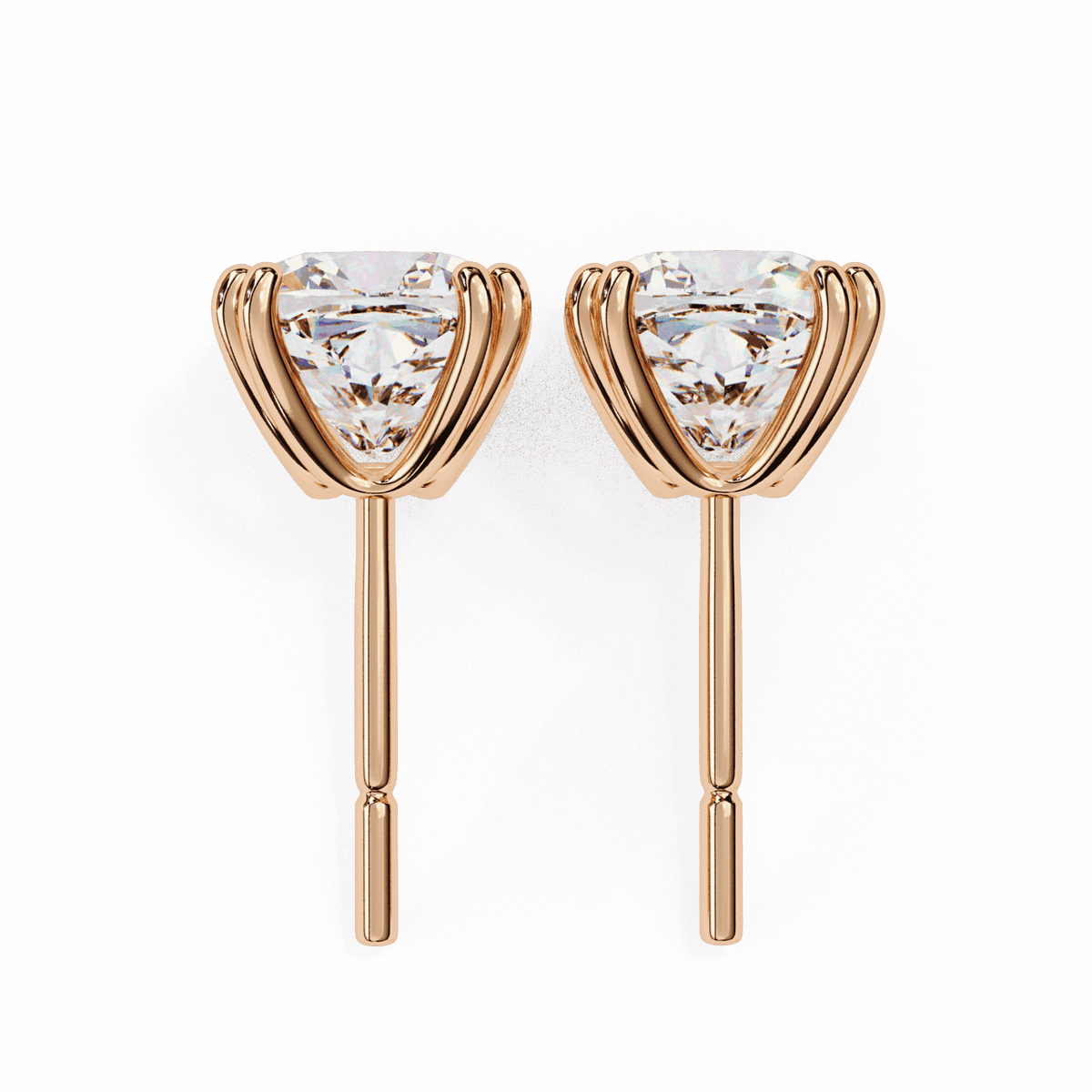 2.25 Carat Refined Cushion Solitaire Earrings in Moissanite | House of Estara