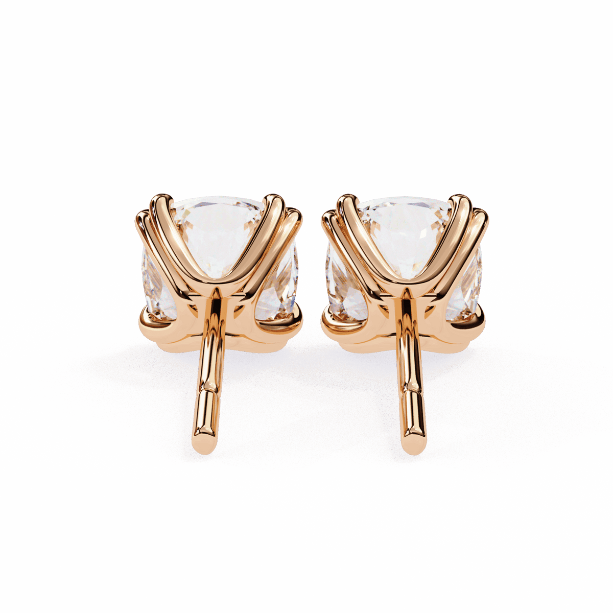 2.25 Carat Refined Cushion Solitaire Earrings in Moissanite | House of Estara