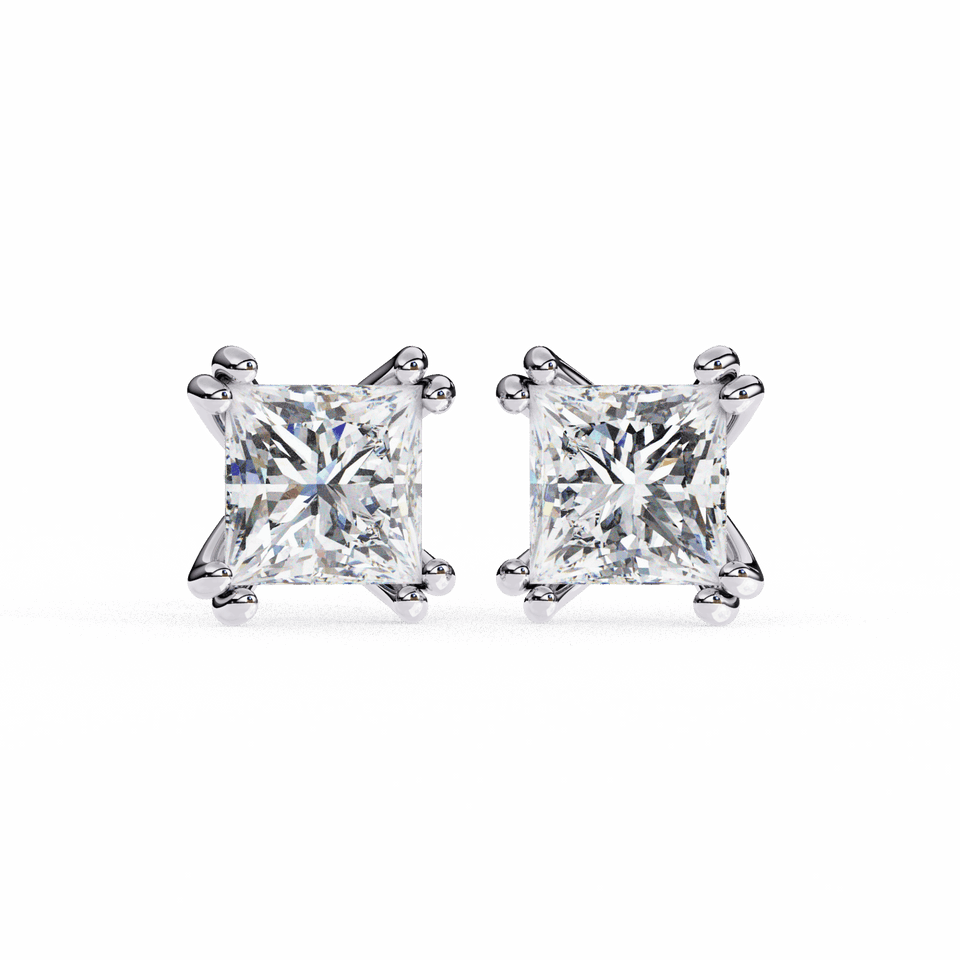 Contemporary Princess Solitaire Earrings