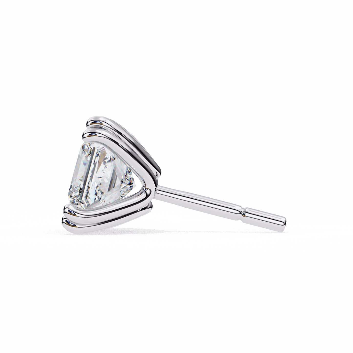 3 Carat Contemporary Princess Solitaire Earrings in Moissanite | House of Estara