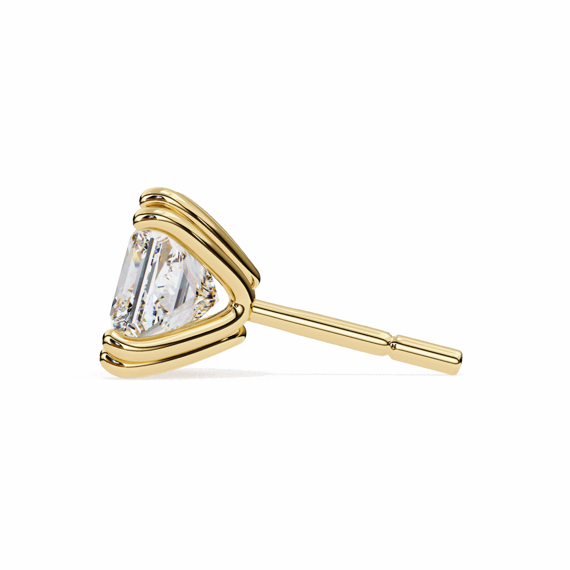 3 Carat Contemporary Princess Solitaire Earrings in Moissanite | House of Estara