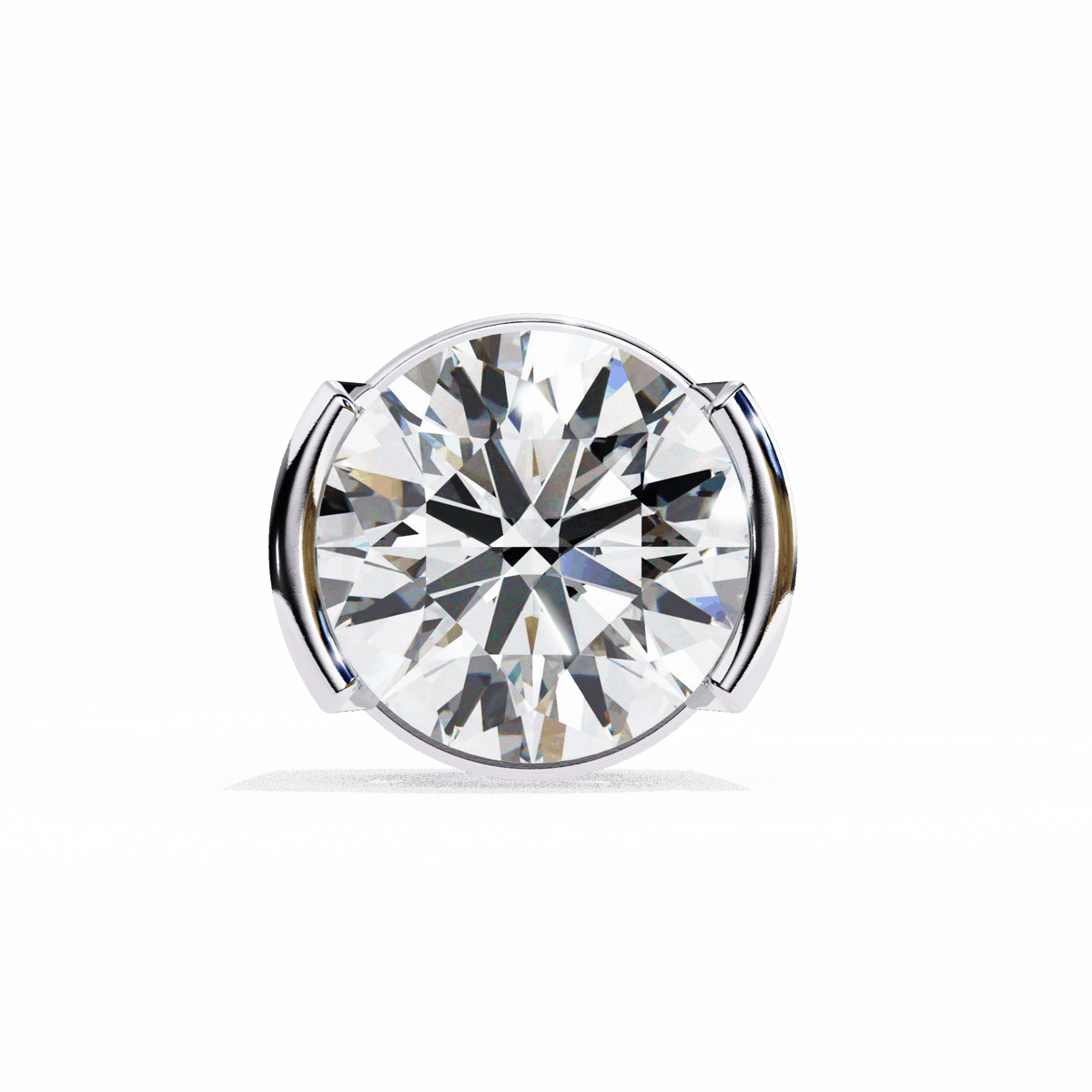 2.5 Carat Half Bezel Round Solitaire Earrings in Moissanite | House of Estara