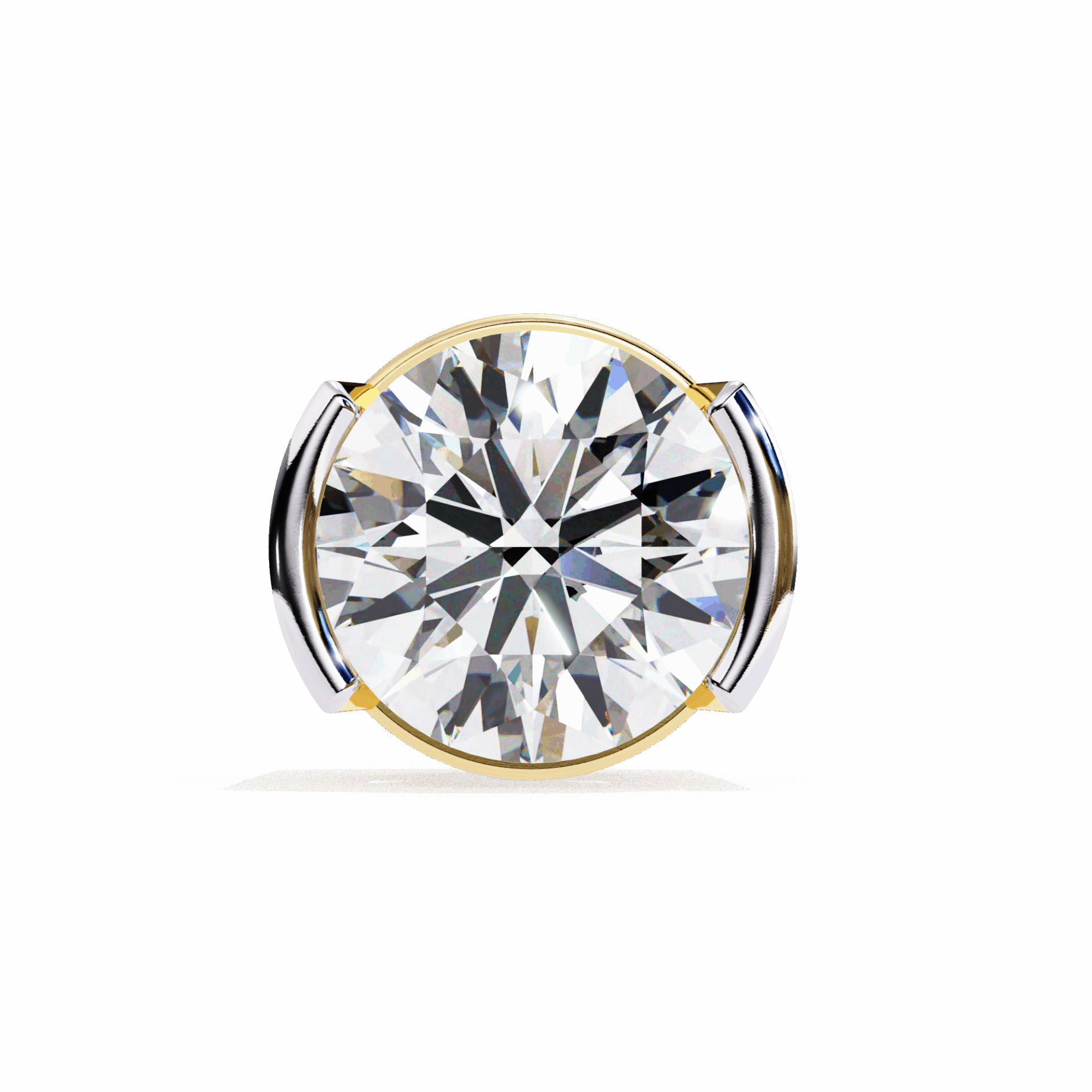 2.5 Carat Half Bezel Round Solitaire Earrings in Moissanite | House of Estara