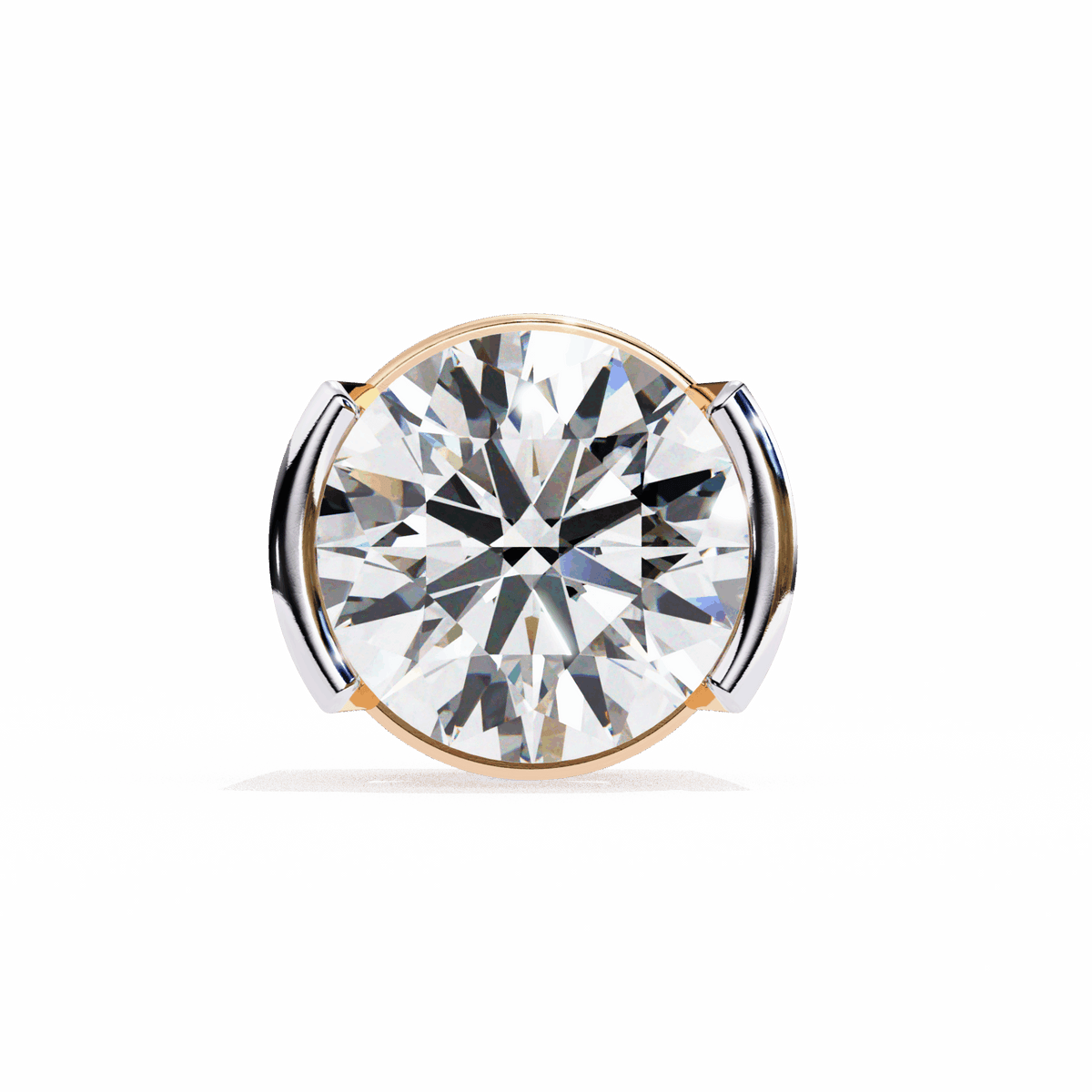 2.5 Carat Half Bezel Round Solitaire Earrings in Moissanite | House of Estara