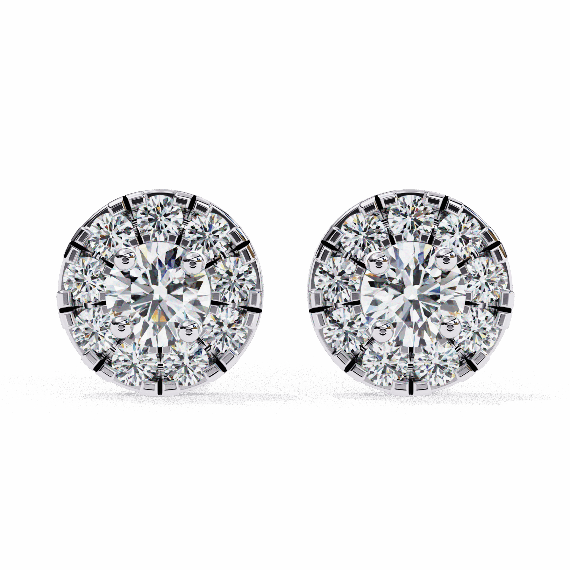 0.3 Carat Petite Round Duo Stud Earrings in Moissanite | House of Estara