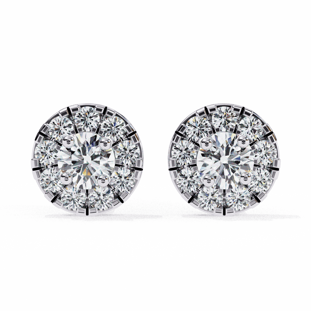 0.3 Carat Petite Round Duo Stud Earrings in Moissanite | House of Estara