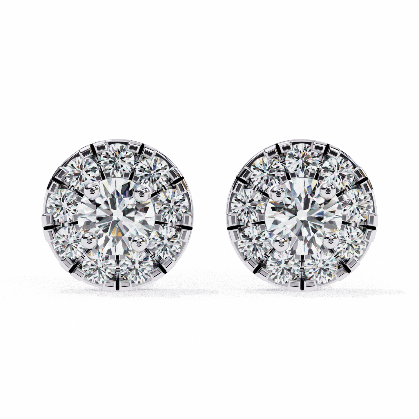 0.3 Carat Petite Round Duo Stud Earrings in Moissanite | House of Estara