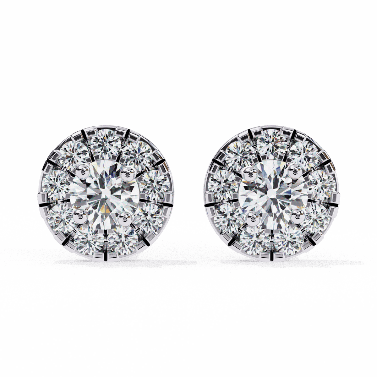 0.3 Carat Petite Round Duo Stud Earrings in Moissanite | House of Estara