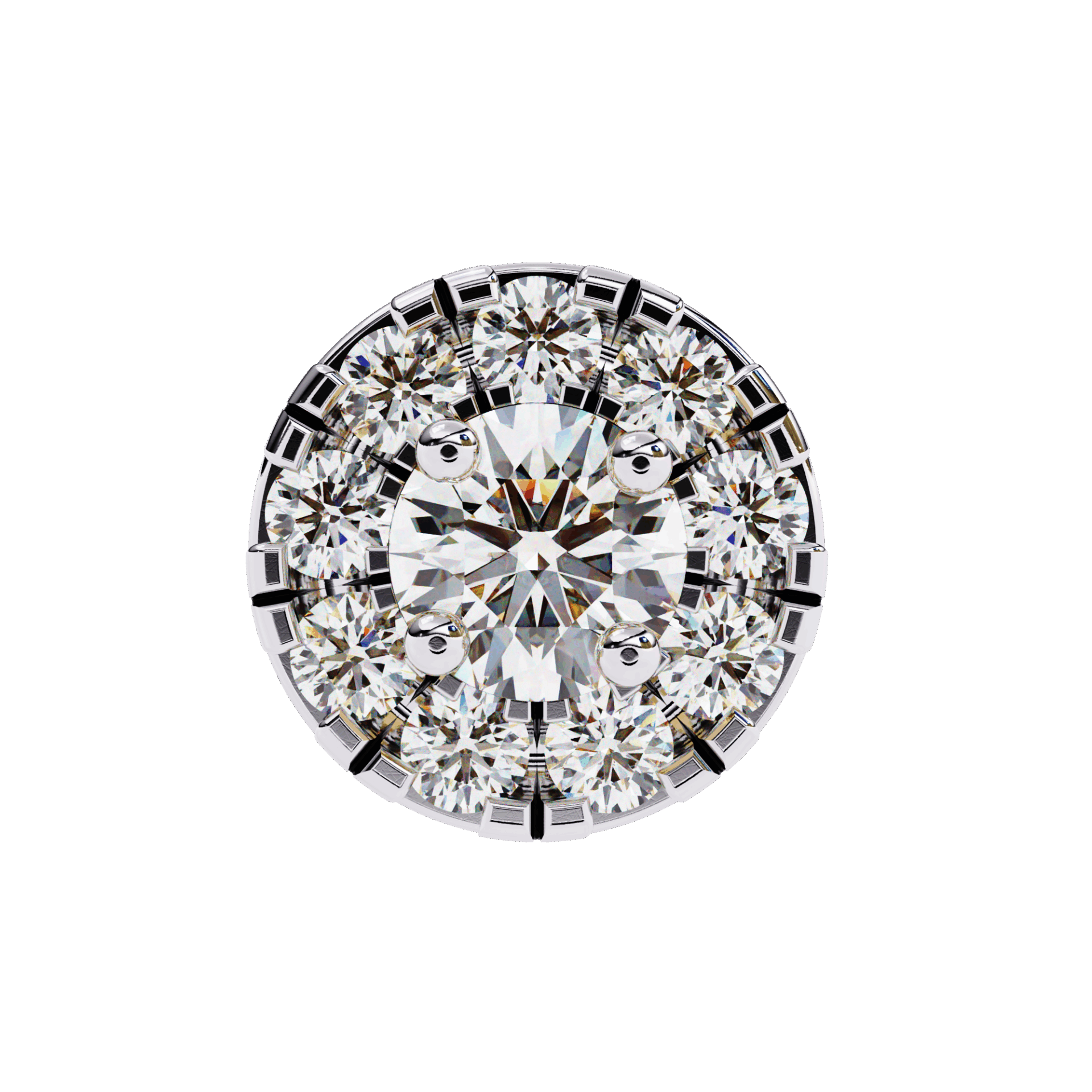 0.3 Carat Petite Round Duo Stud Earrings in Moissanite | House of Estara