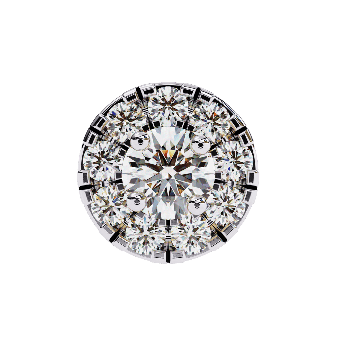 0.3 Carat Petite Round Duo Stud Earrings in Moissanite | House of Estara