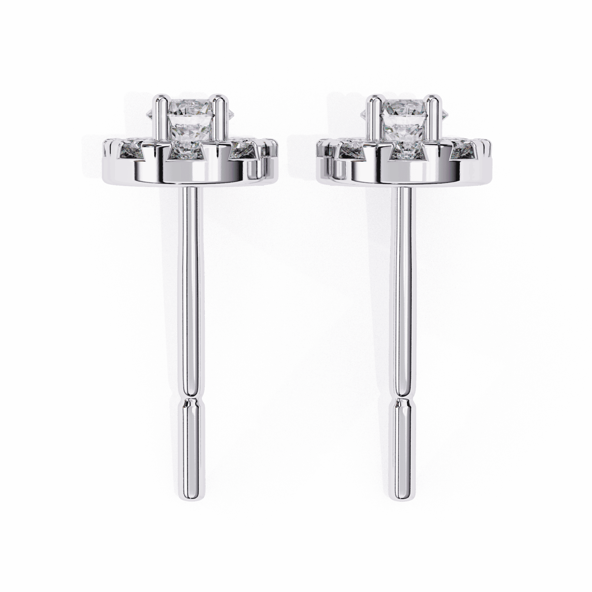 0.3 Carat Petite Round Duo Stud Earrings in Moissanite | House of Estara