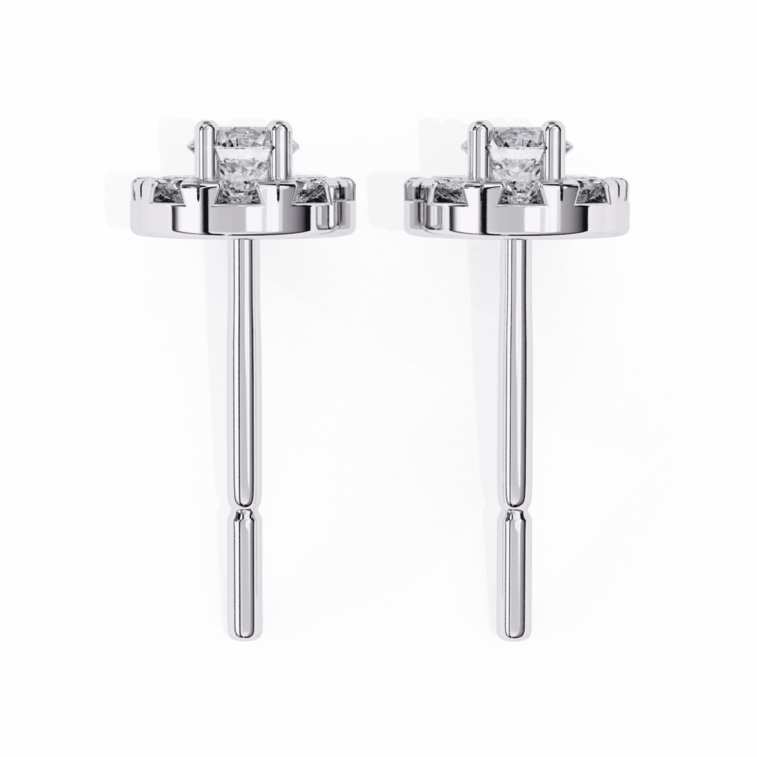 0.3 Carat Petite Round Duo Stud Earrings in Moissanite | House of Estara