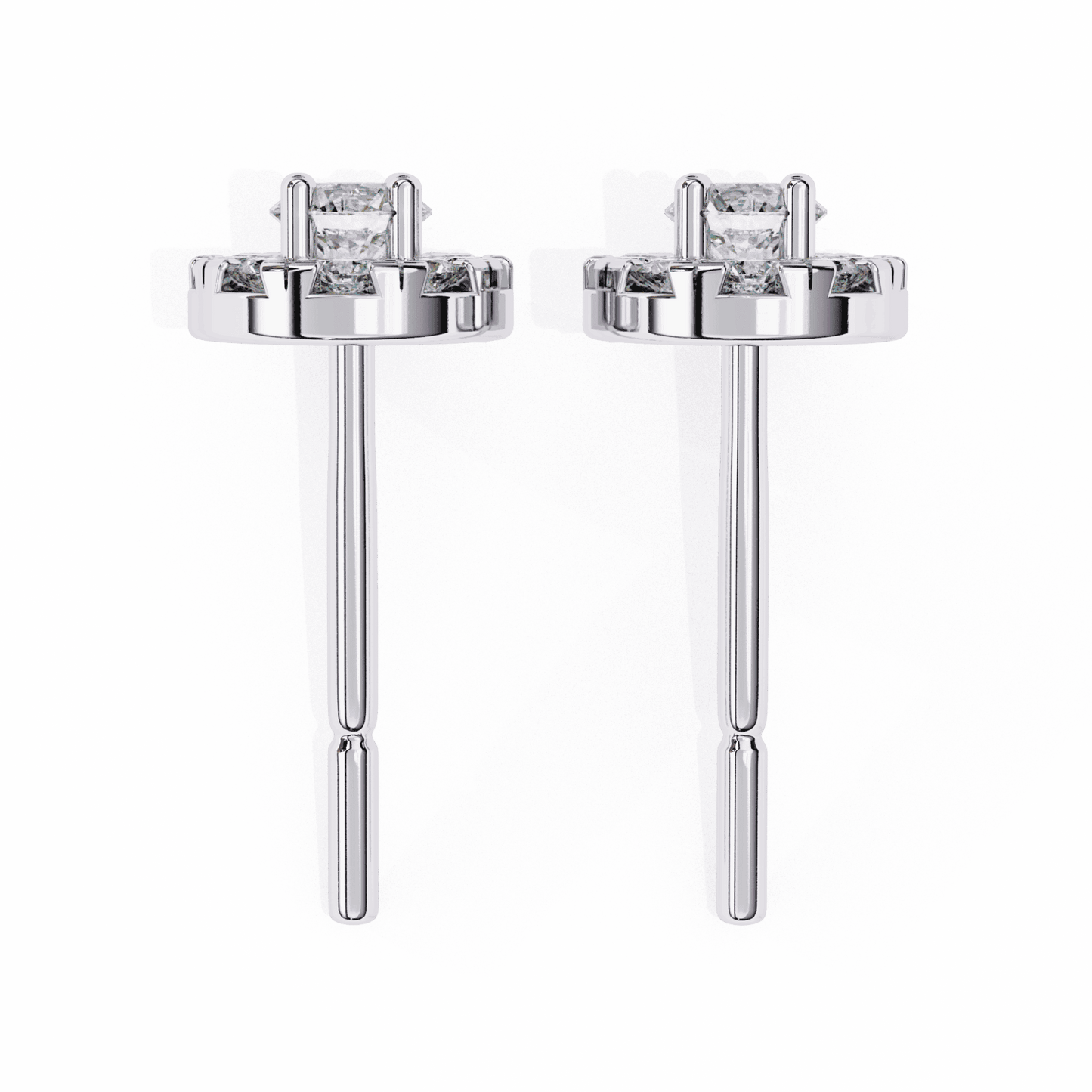 0.3 Carat Petite Round Duo Stud Earrings in Moissanite | House of Estara