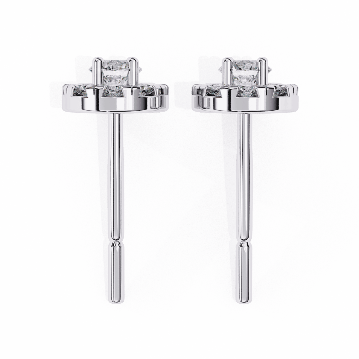 0.3 Carat Petite Round Duo Stud Earrings in Moissanite | House of Estara