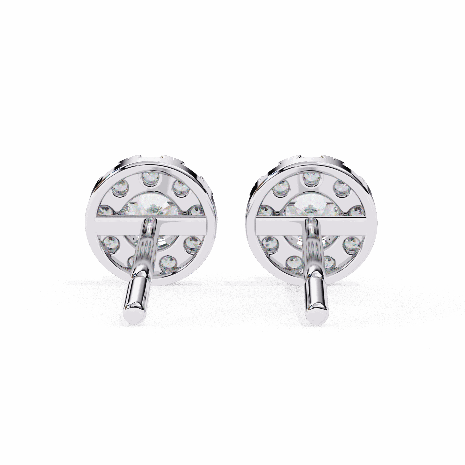 0.3 Carat Petite Round Duo Stud Earrings in Moissanite | House of Estara