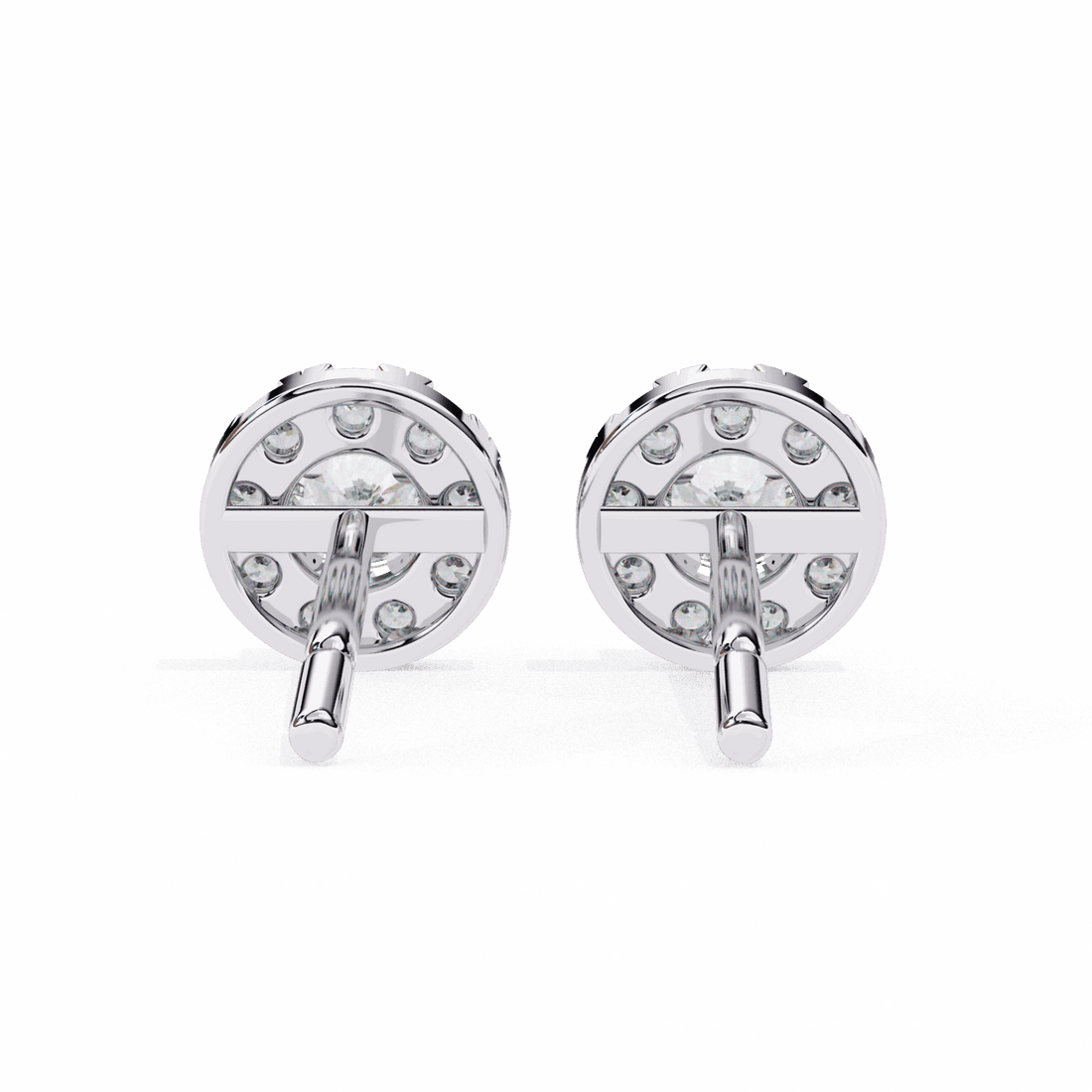 0.3 Carat Petite Round Duo Stud Earrings in Moissanite | House of Estara