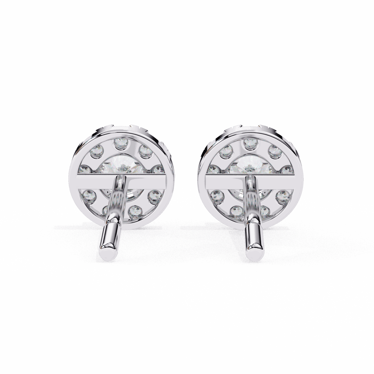 0.3 Carat Petite Round Duo Stud Earrings in Moissanite | House of Estara