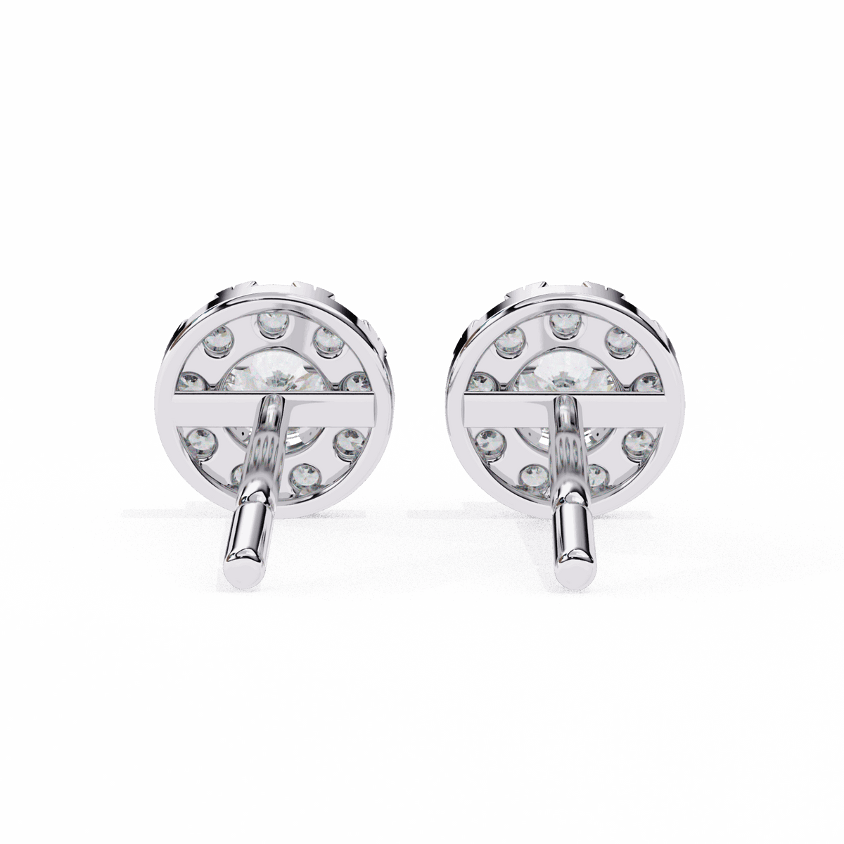 0.3 Carat Petite Round Duo Stud Earrings in Moissanite | House of Estara